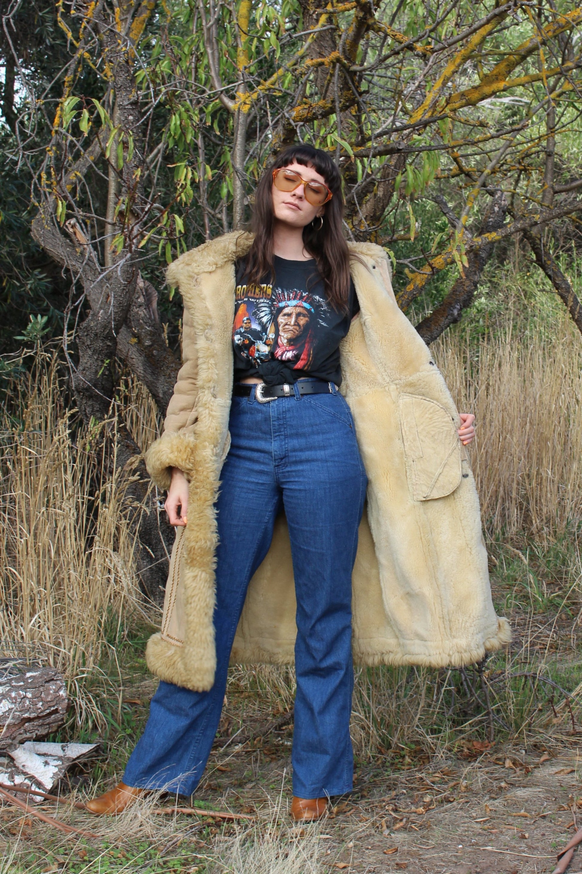 Vintage 1990s Native American Indian Motorcycle T-shirt