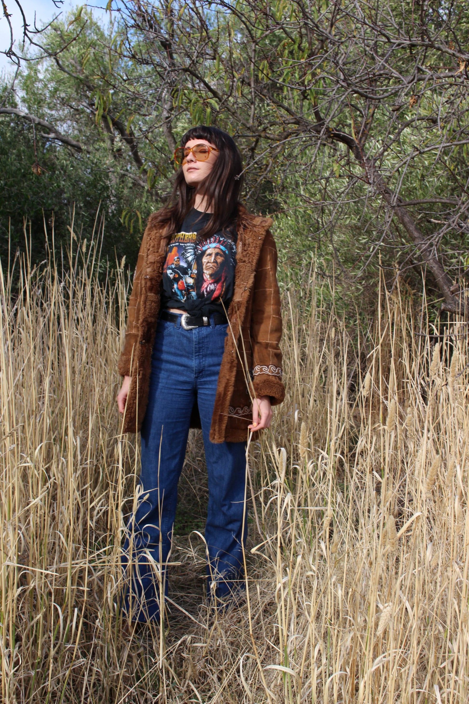 Vintage 1990s Native American Indian Motorcycle T-shirt