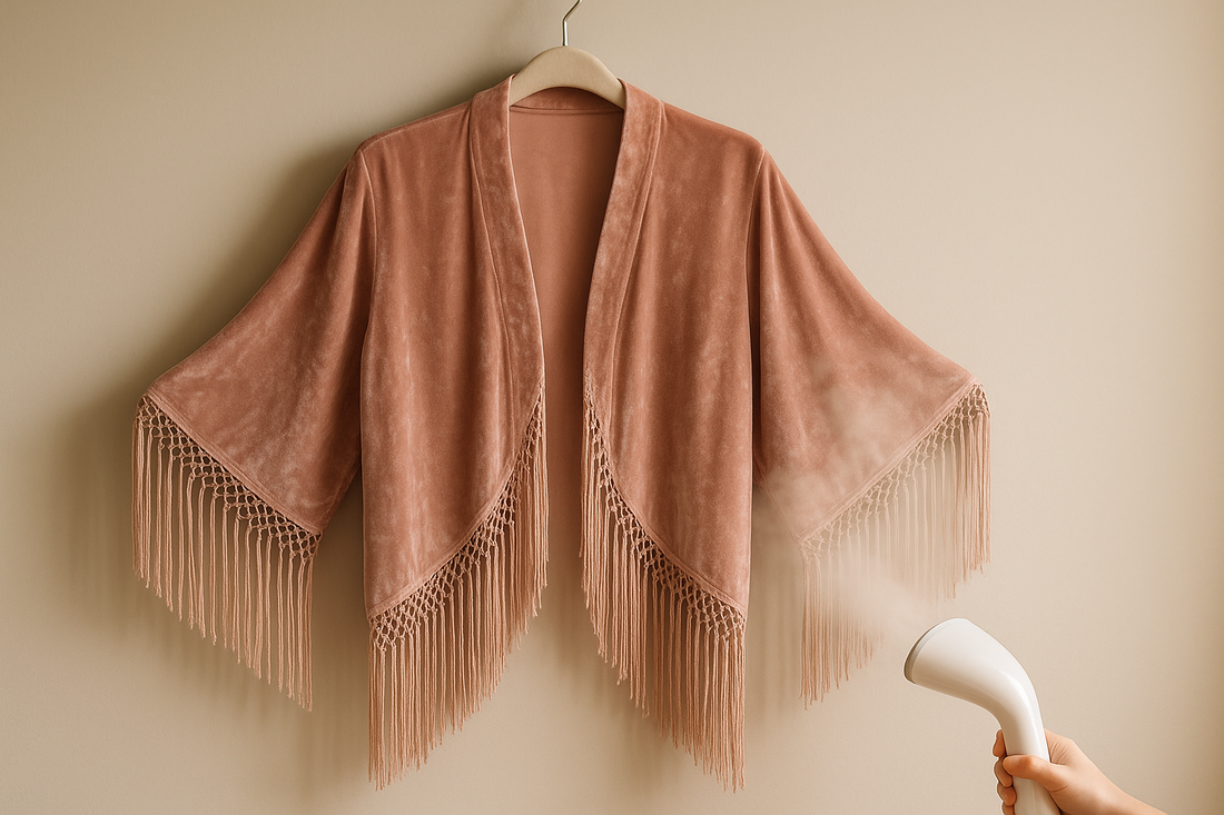 Velvet silk robe care guide in soft dusty pink