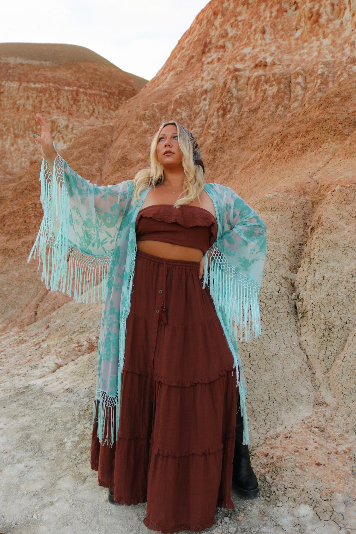 L'amore - Wide Sleeve Robe in Spearmint