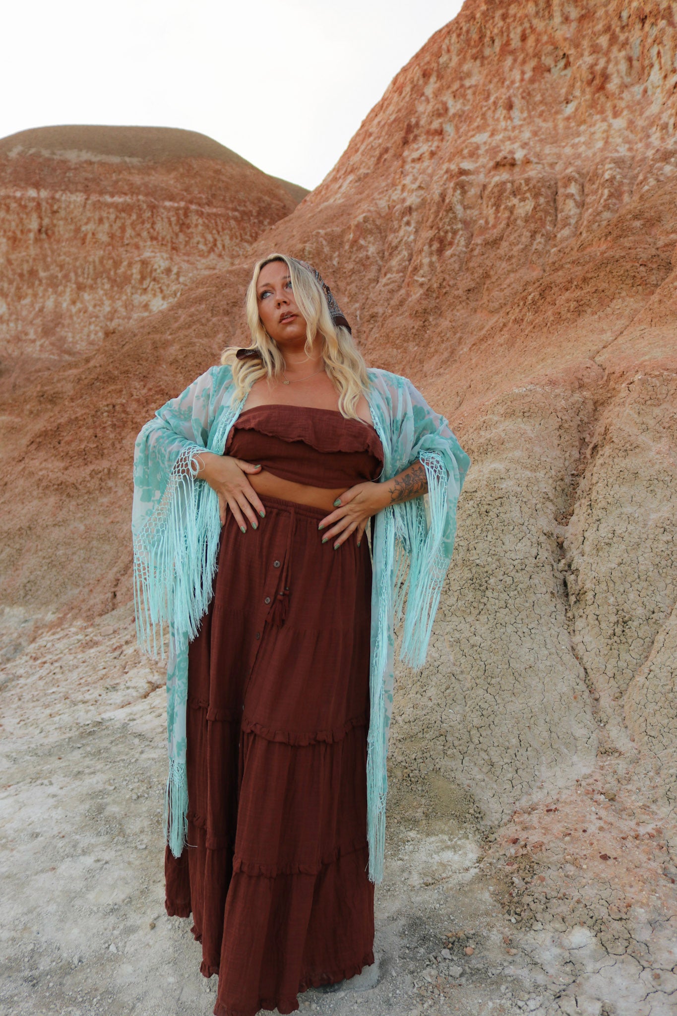 L'amore - Wide Sleeve Robe in Spearmint