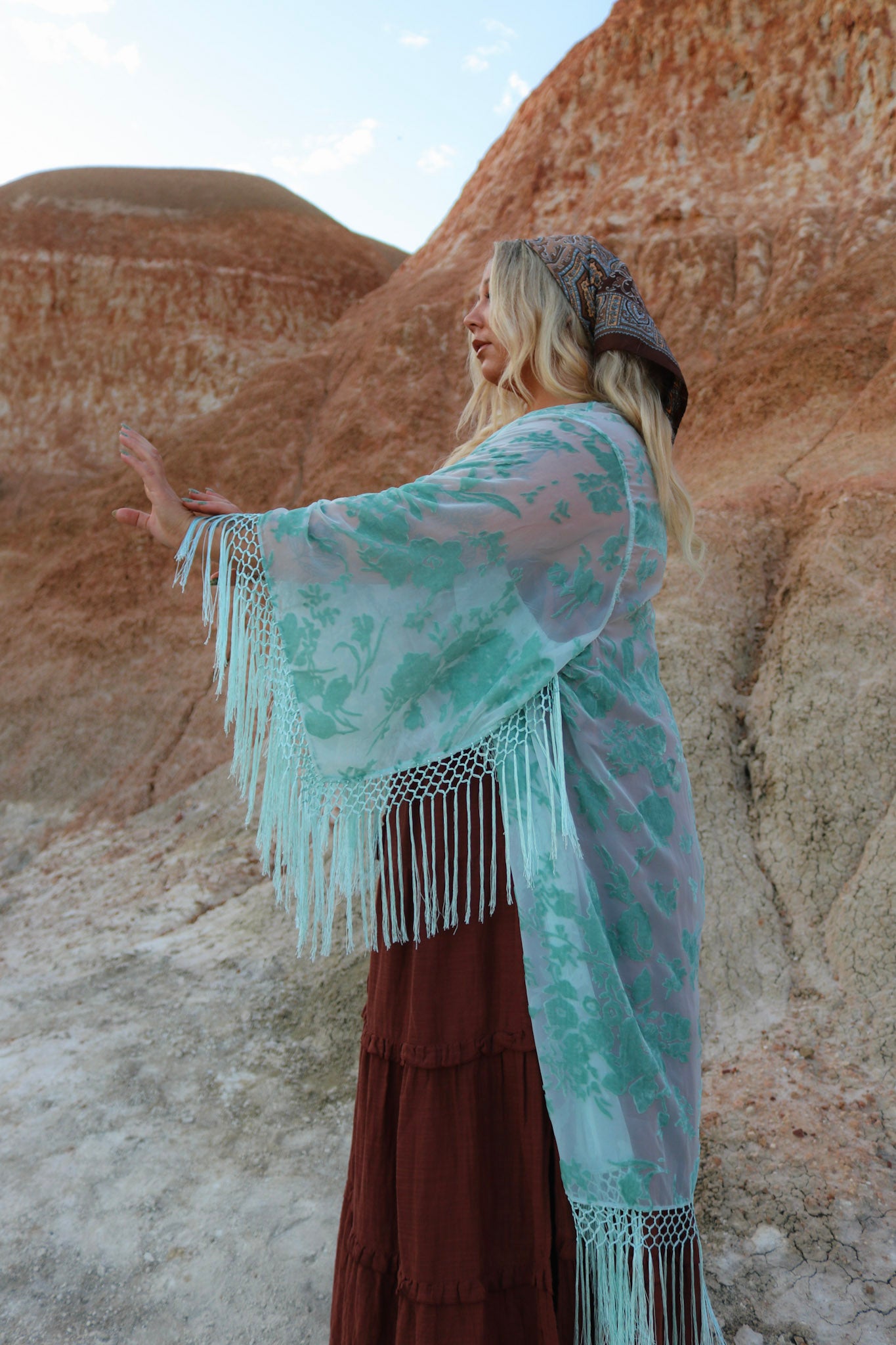 L'amore - Wide Sleeve Robe in Spearmint