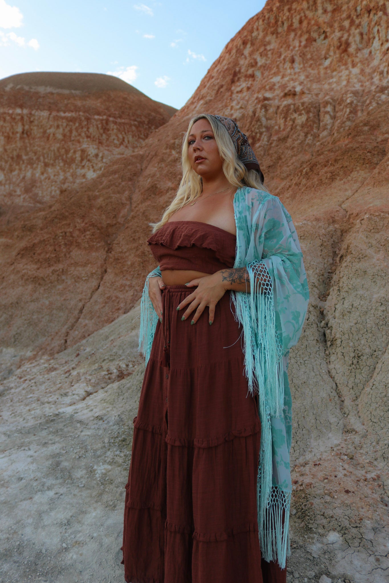 L'amore - Wide Sleeve Robe in Spearmint