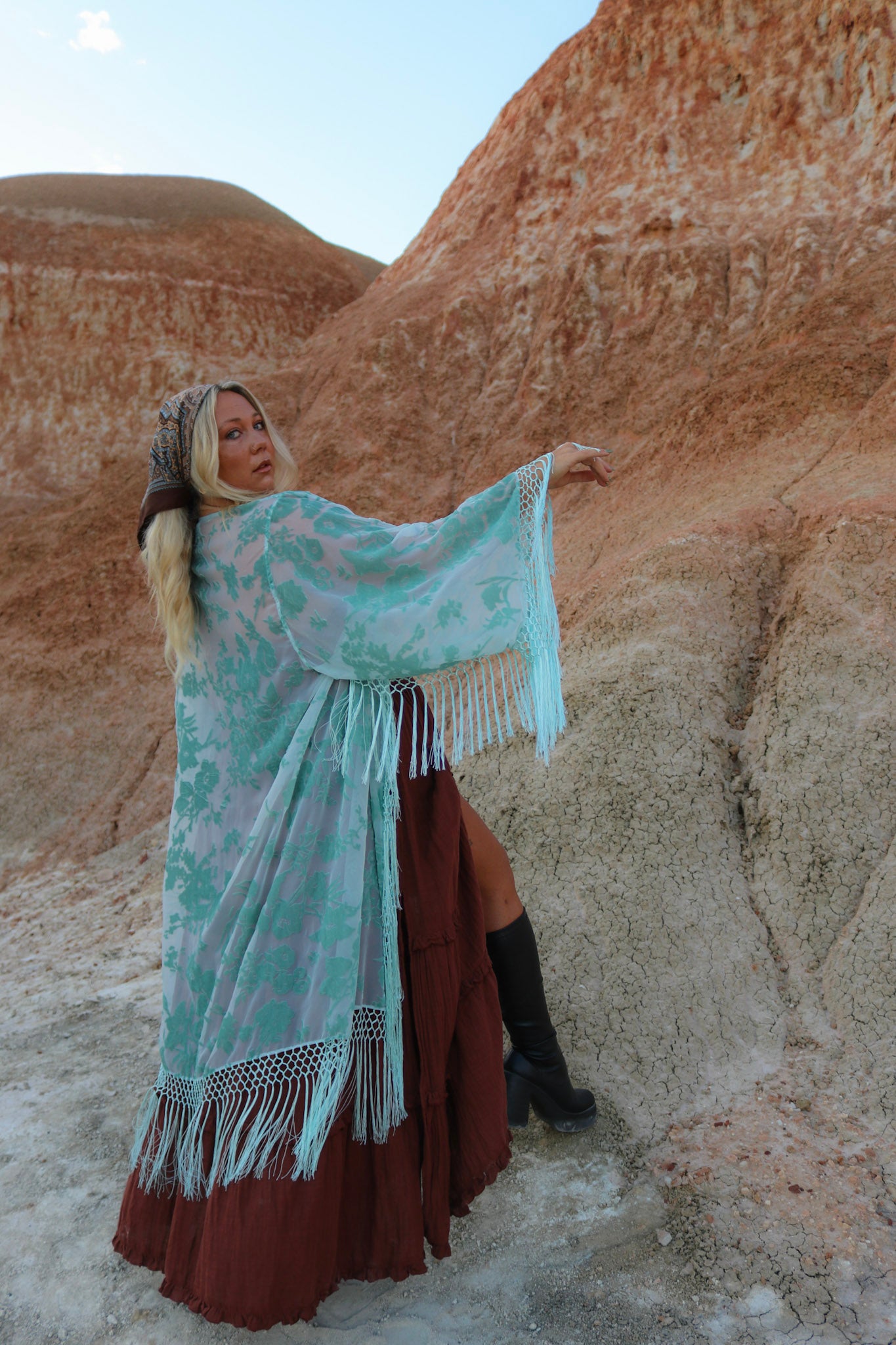 L'amore - Wide Sleeve Robe in Spearmint