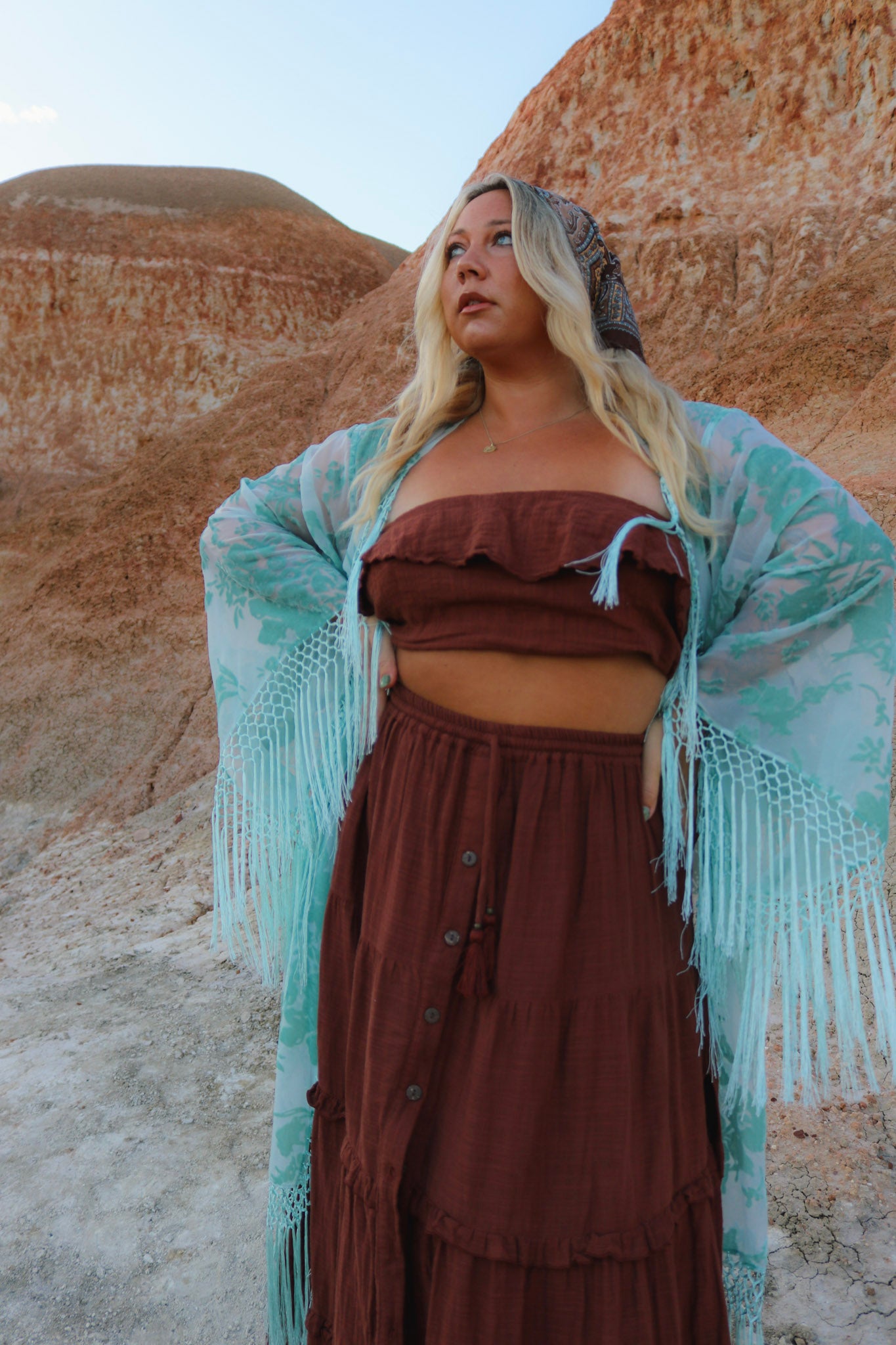L'amore - Wide Sleeve Robe in Spearmint