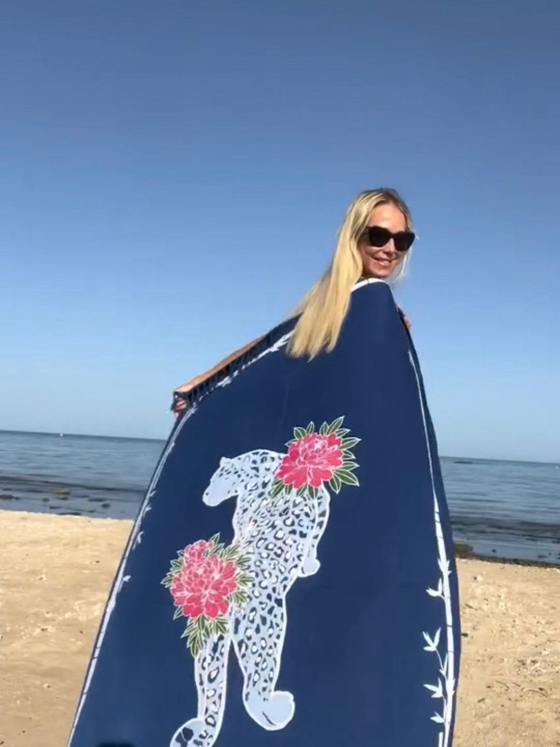 Thunder In Our Hearts Blue & Pink - Extra Large Sarong