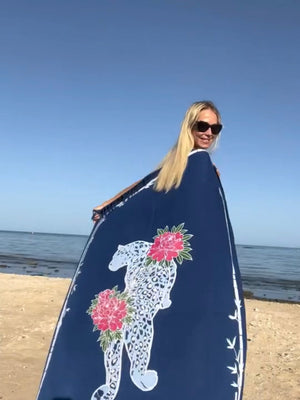 Thunder In Our Hearts Blue & Pink - Extra Large Sarong