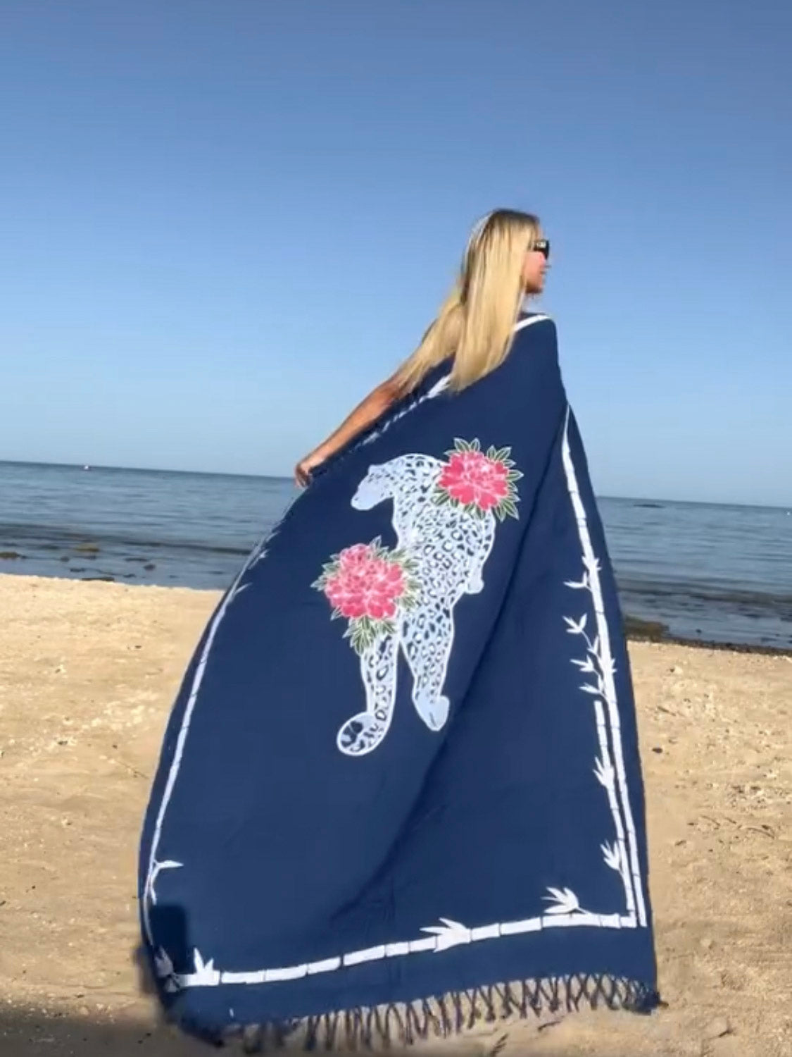Thunder In Our Hearts Blue & Pink - Extra Large Sarong