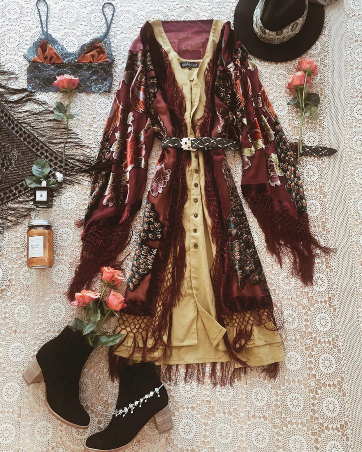 The Gilded Cage Red - Wide Sleeve Robe