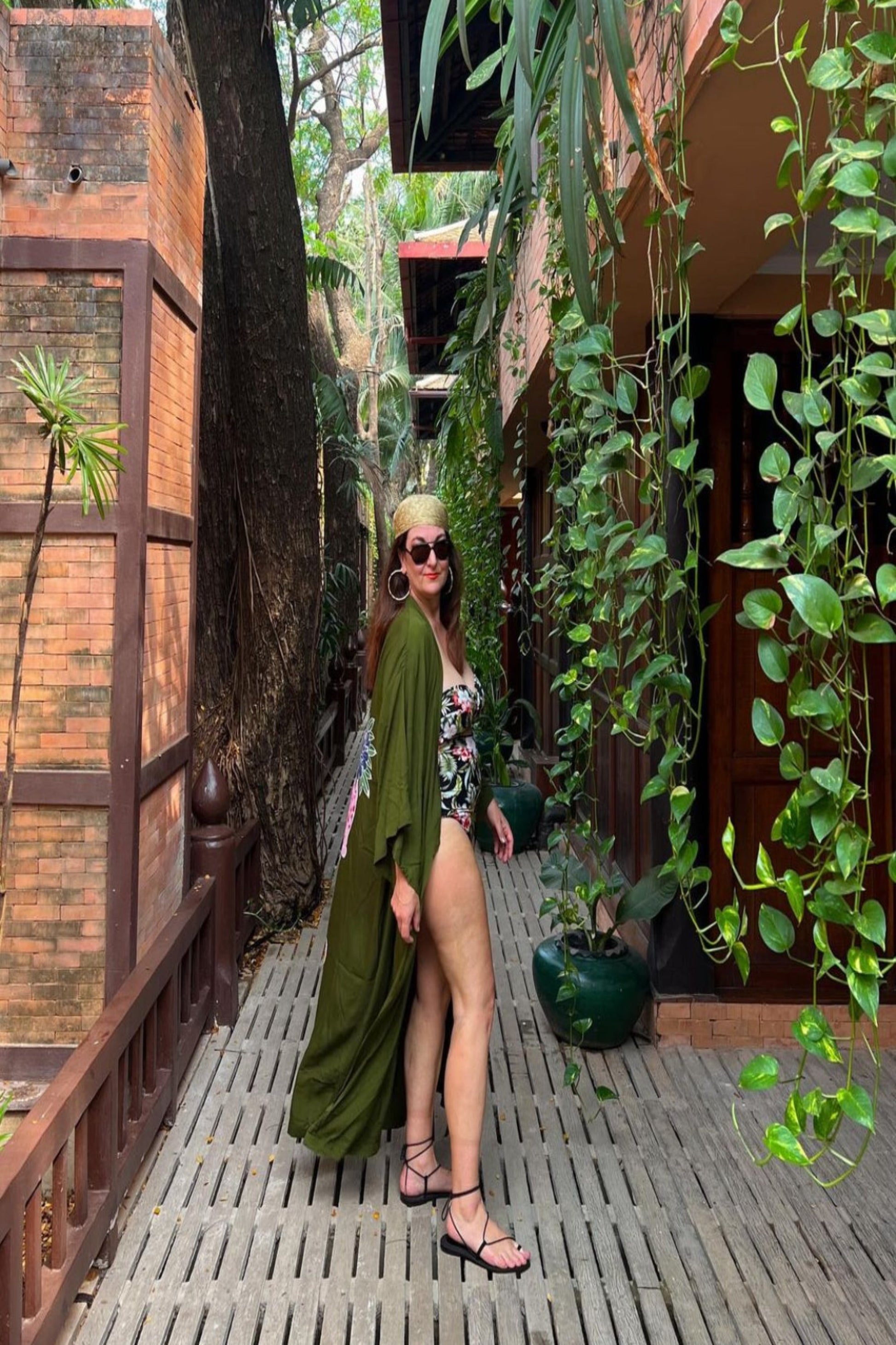 Thunder In Our Hearts Olive Green  -  Wide Sleeve Robe