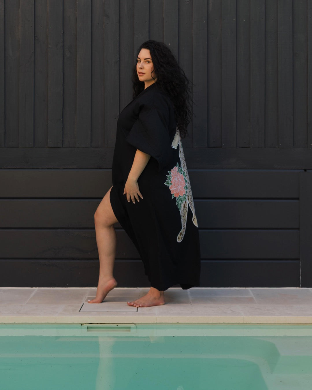 Thunder In Our Hearts Black -  Wide Sleeve Robe