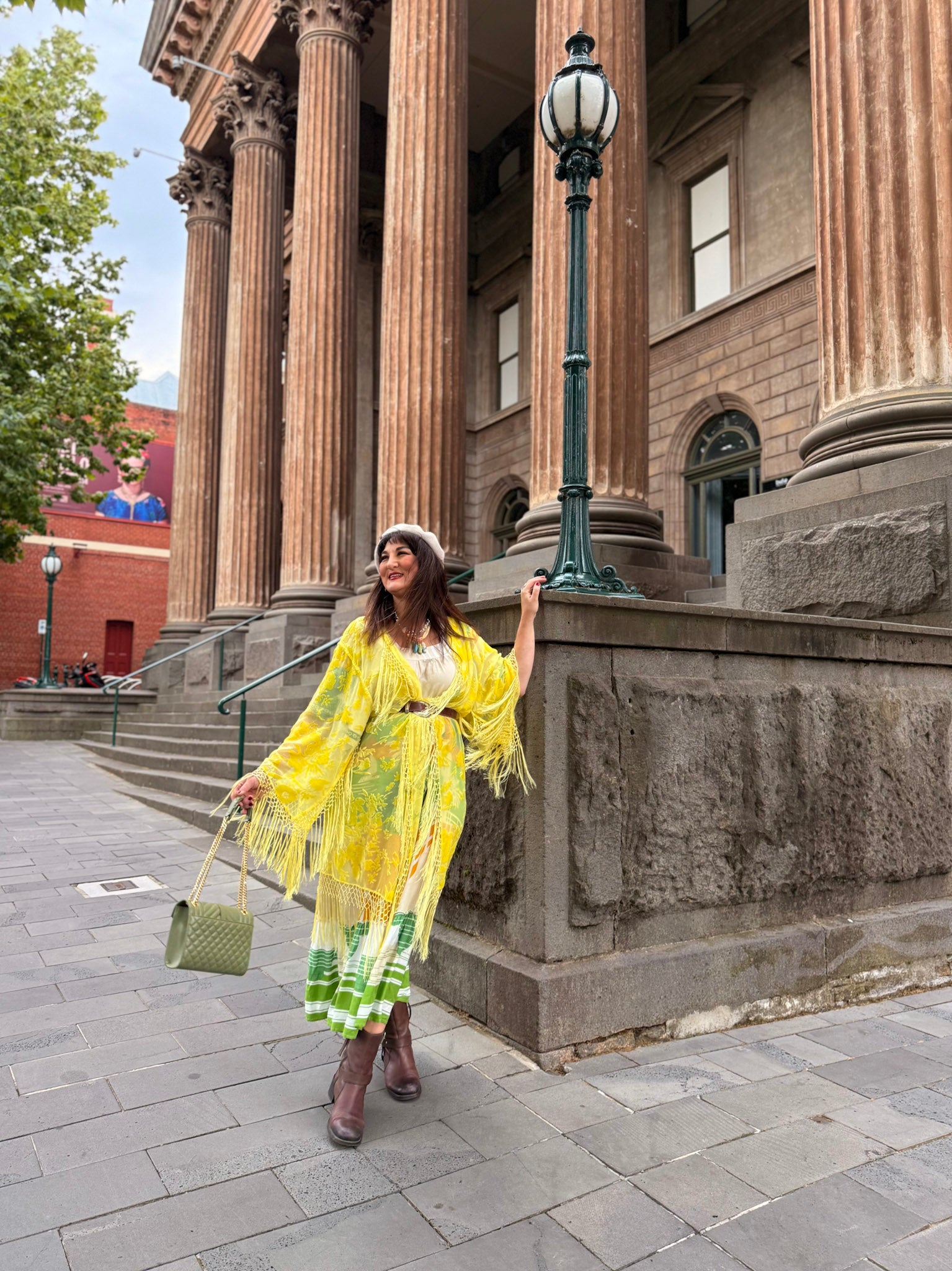 L'amore - Wide Sleeve Robe in Limoncello