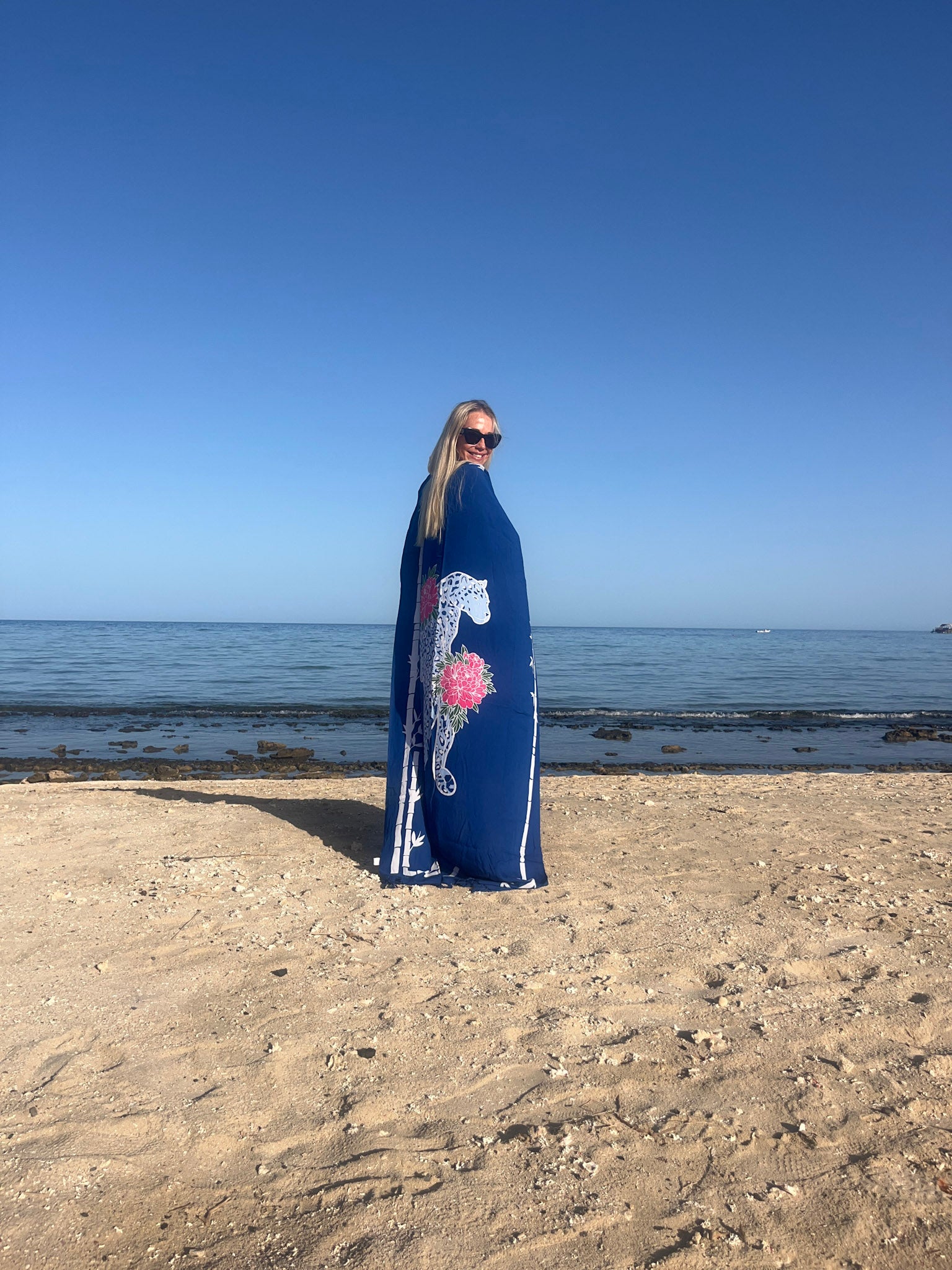 Thunder In Our Hearts Blue & Pink - Extra Large Sarong