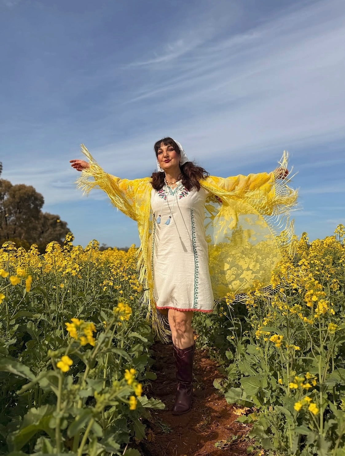 L'amore - Wide Sleeve Robe in Limoncello