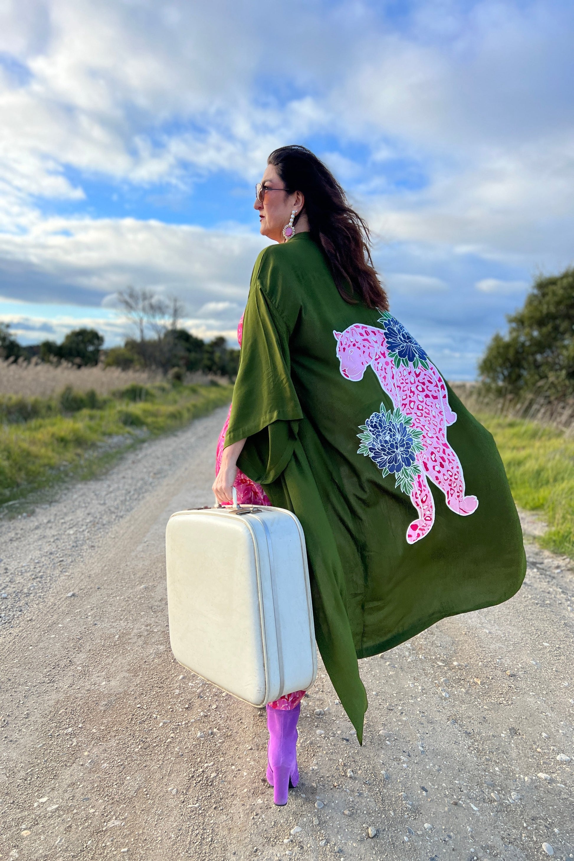 Thunder In Our Hearts Olive Green  -  Wide Sleeve Robe