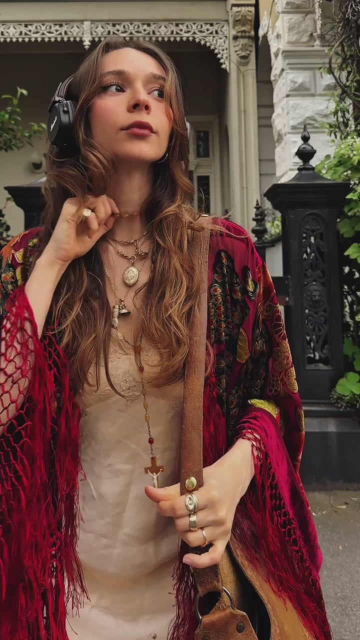 The Gilded Cage Red - Wide Sleeve Robe