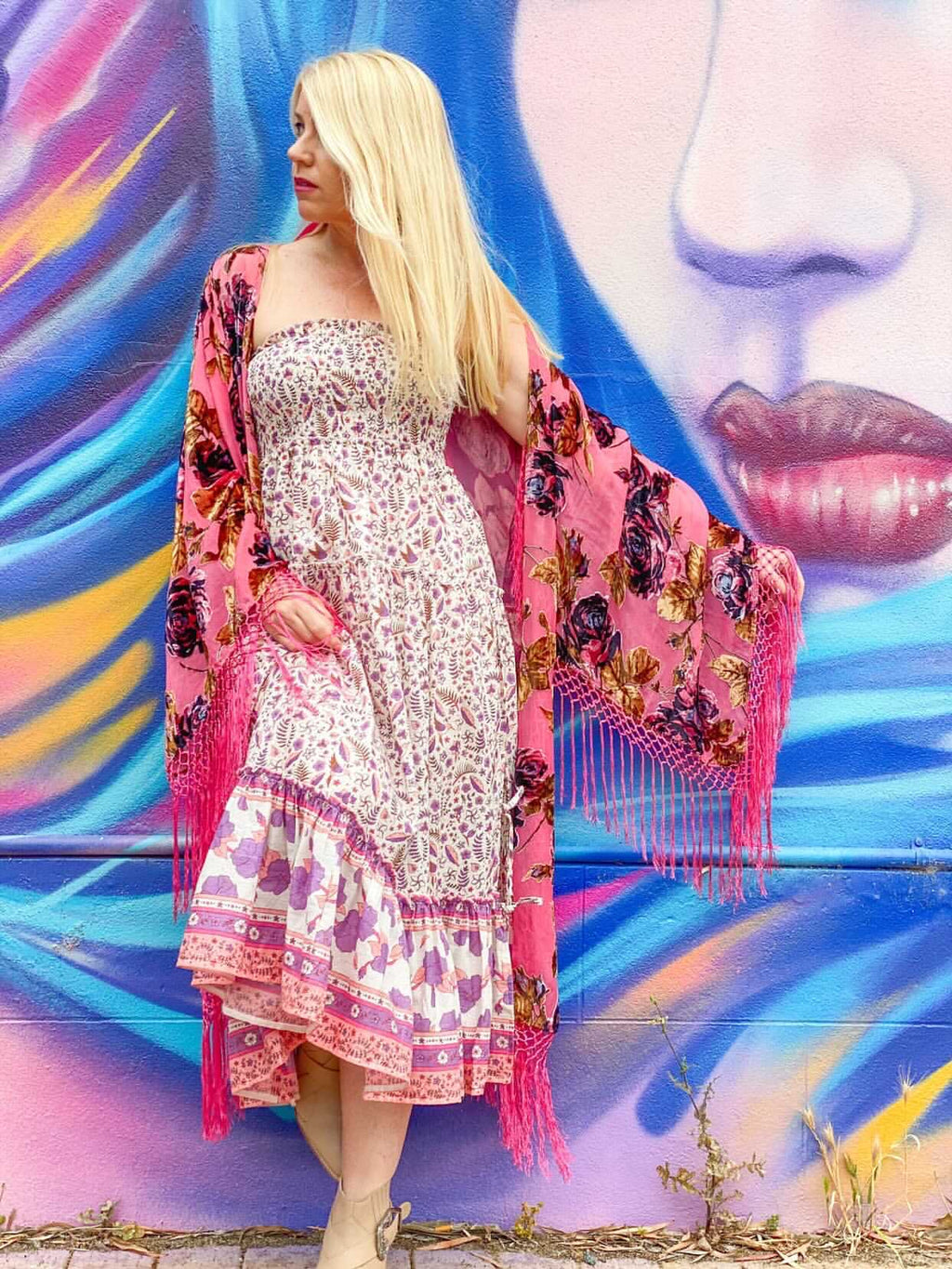Candy Candy Wide Sleeve Robe - Pink