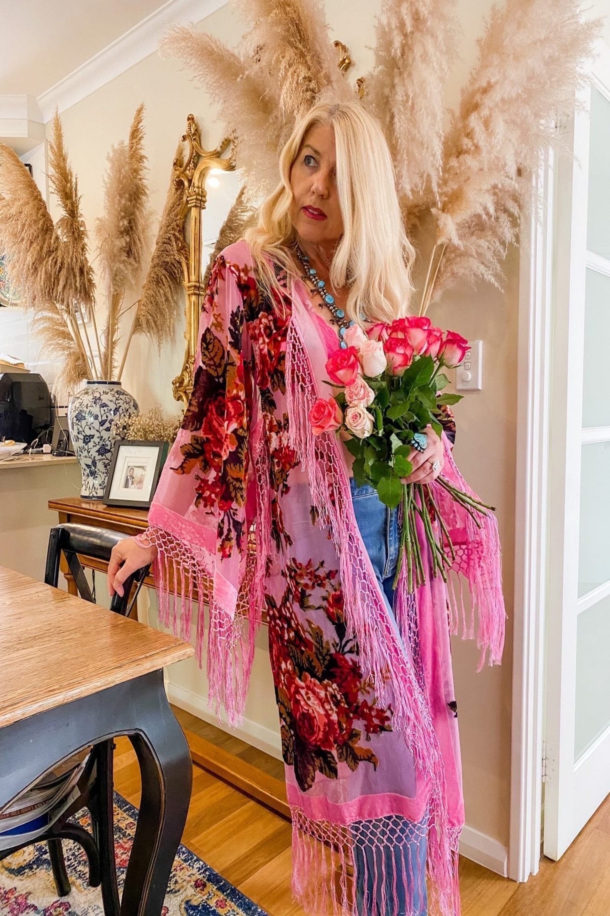 Little Lies Pink - Wide Sleeve Robe