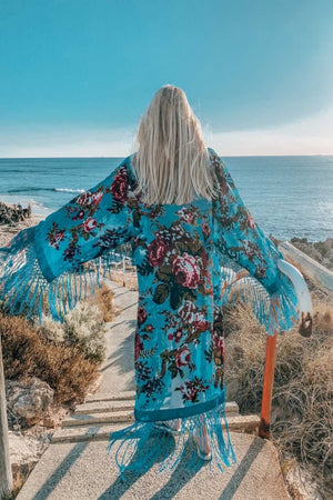 Little Lies Turquoise - Wide Sleeve Robe