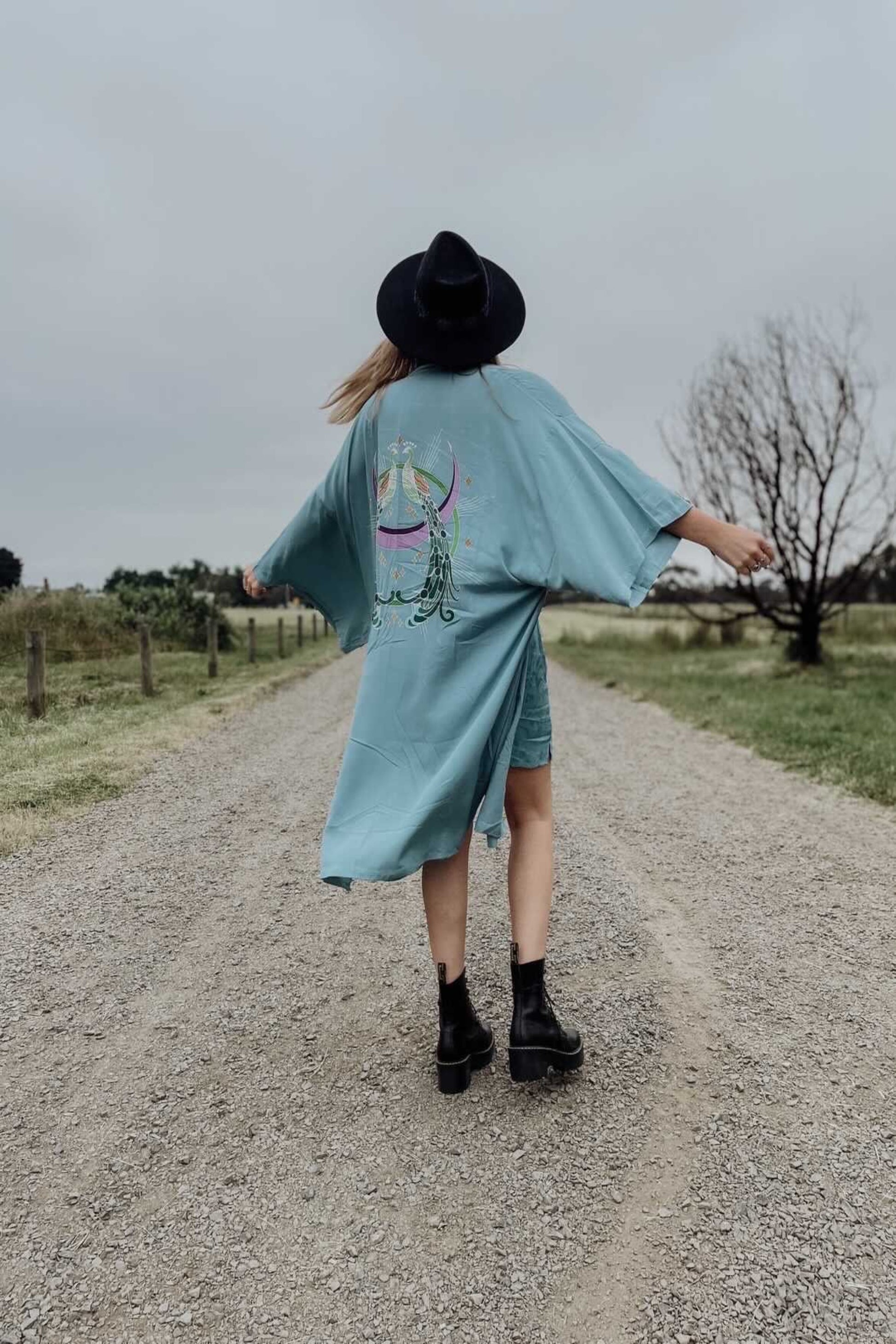 Wandering Stars Blue -  Wide Sleeve Robe