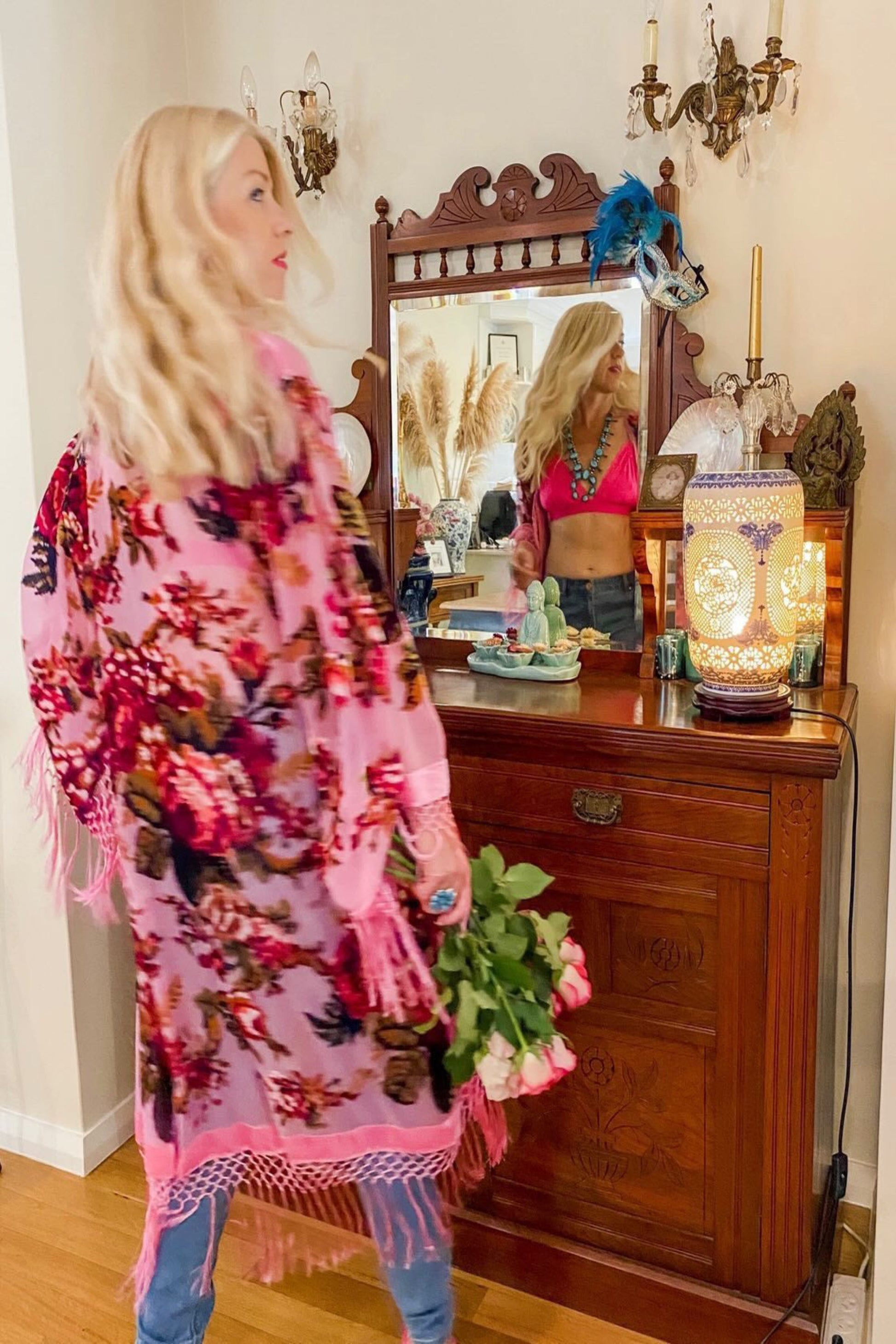 Little Lies Pink - Wide Sleeve Robe