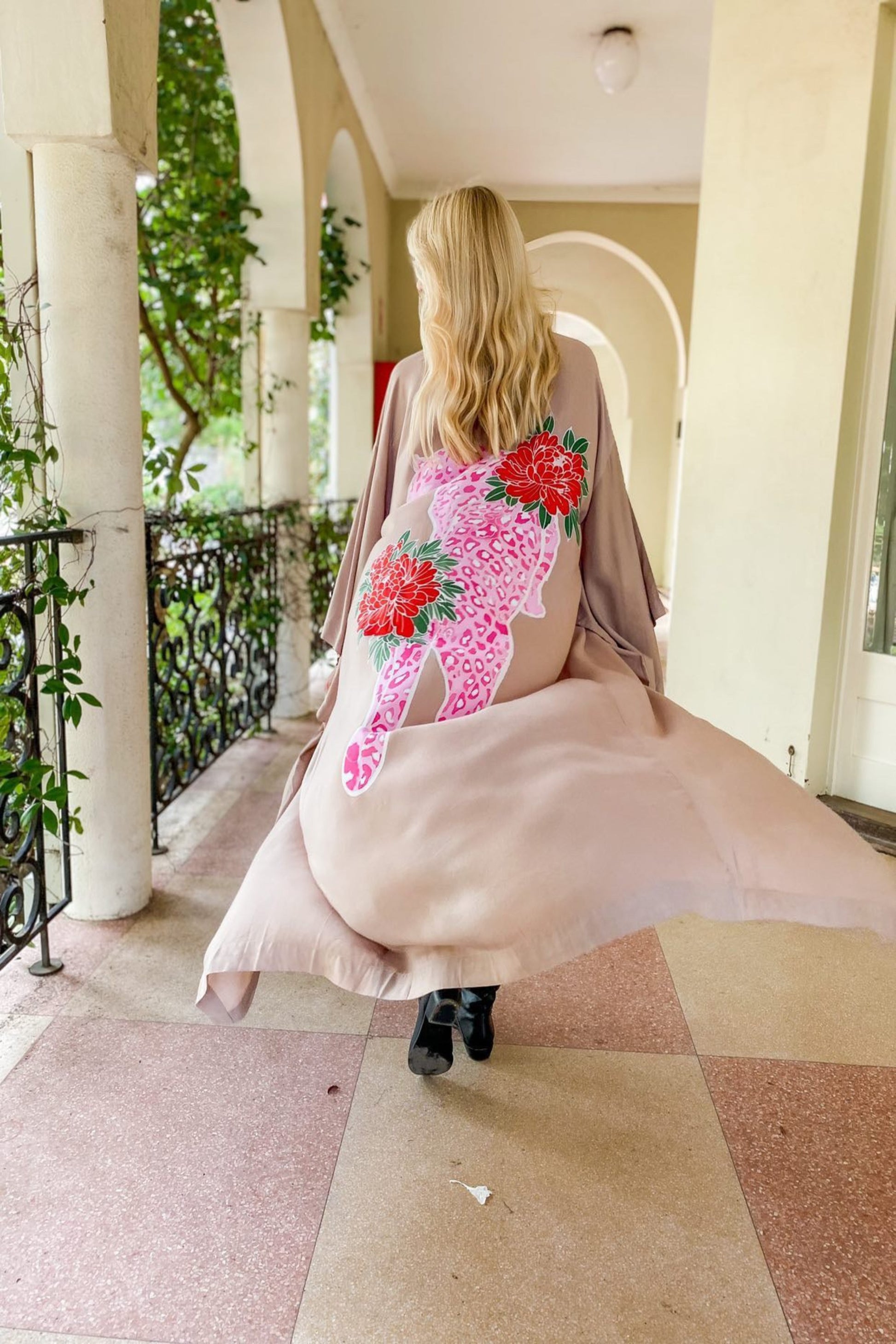 Thunder In Our Hearts Wide Sleeve Robe - Champagne Pink