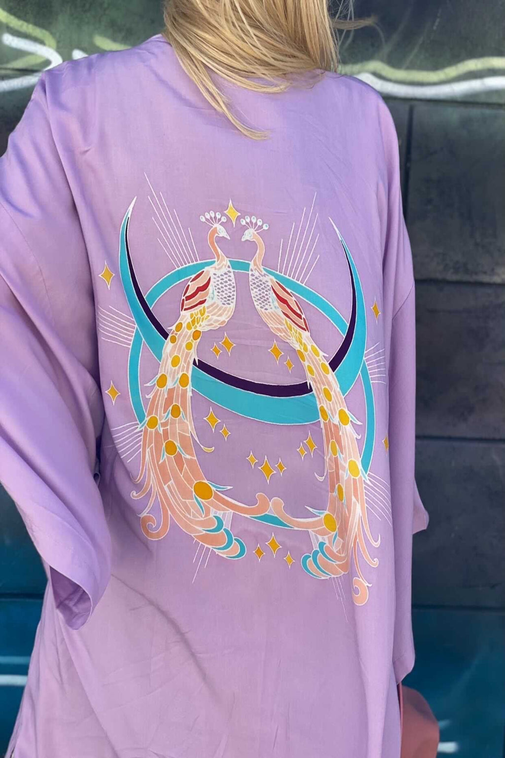 Wandering Stars Lilac -  Wide Sleeve Robe