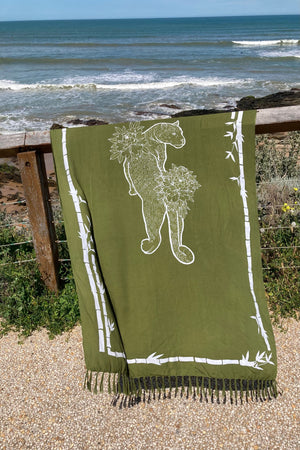 Thunder In Our Hearts Olive Green  - Extra Large Sarong