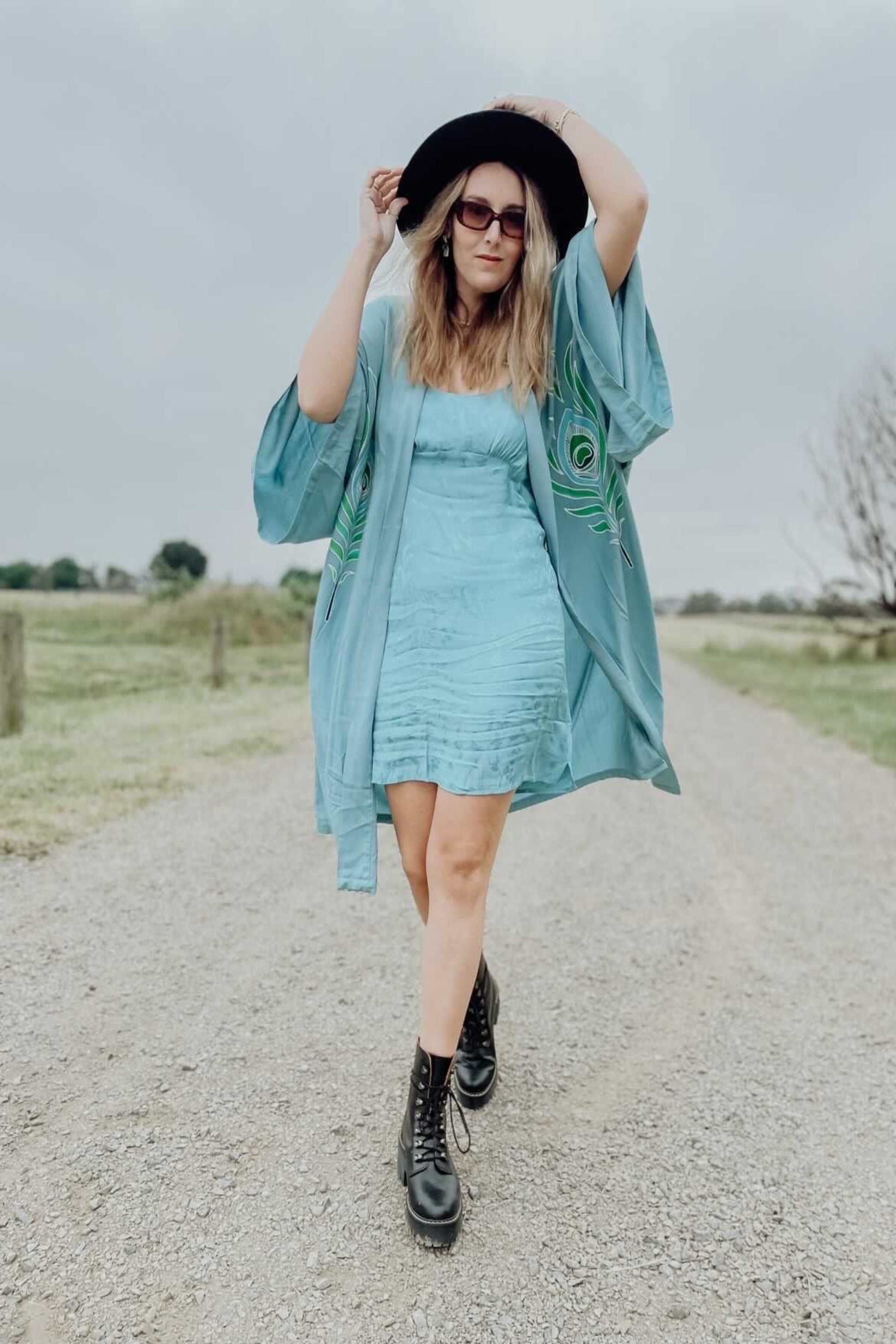 Wandering Stars Blue -  Wide Sleeve Robe
