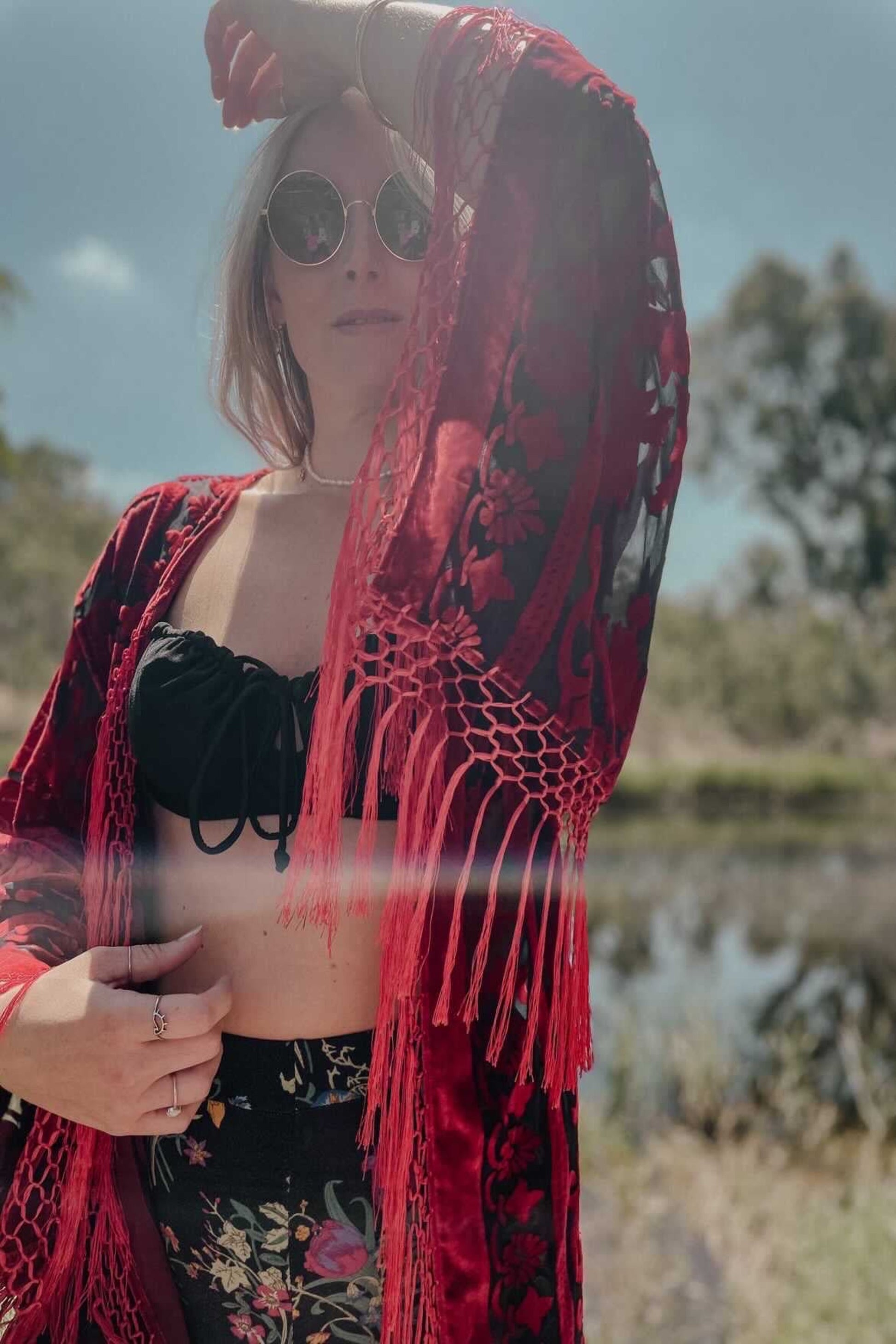 Seseh Vamp Red - Wide Sleeve Robe