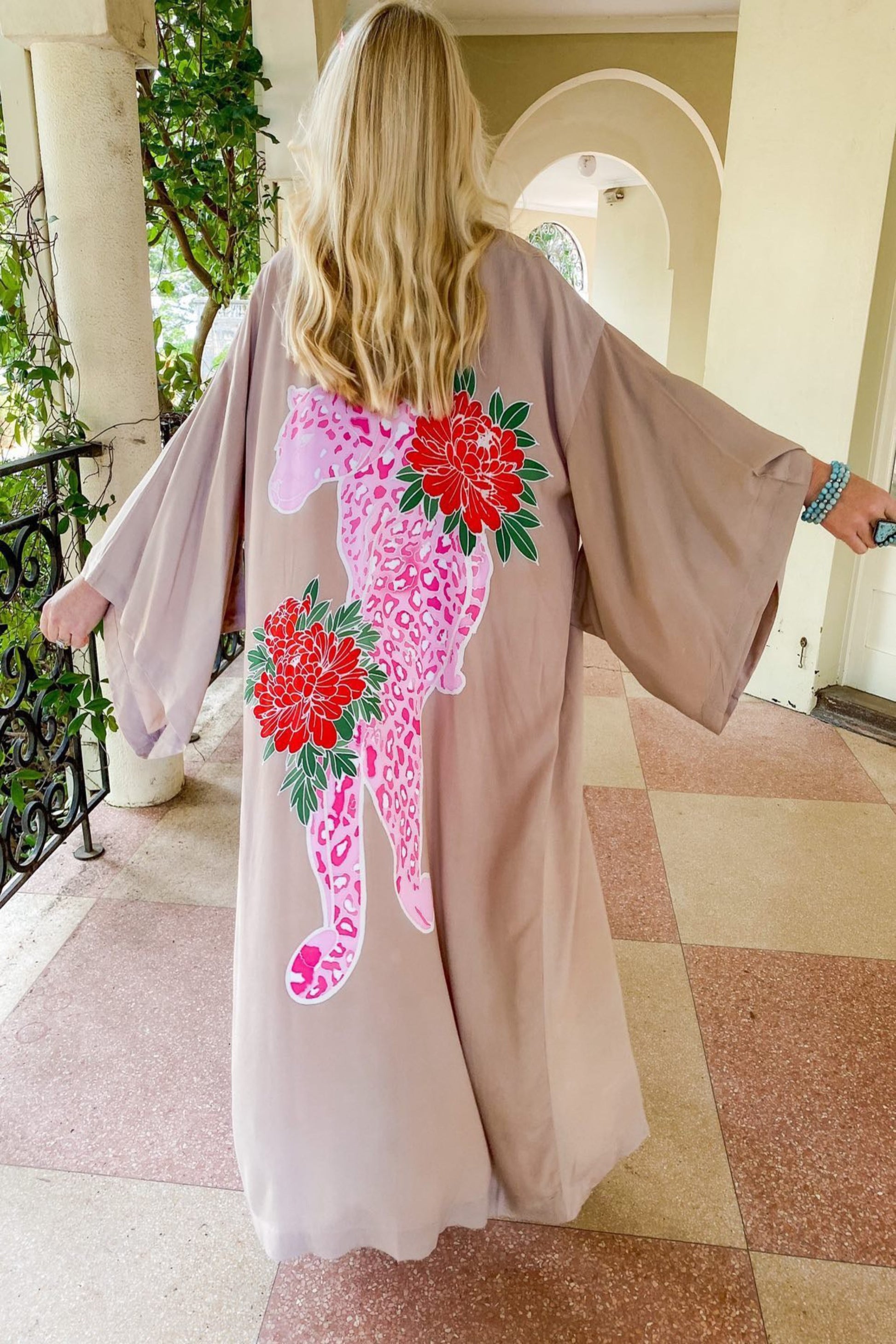 Thunder In Our Hearts Wide Sleeve Robe - Champagne Pink