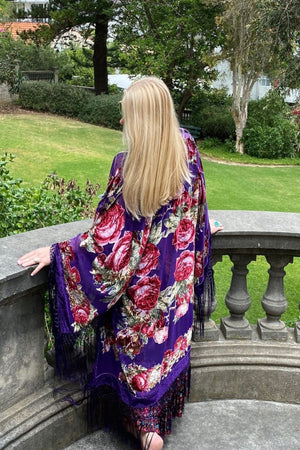 Southern Rose Purple - Wide Sleeve Robe