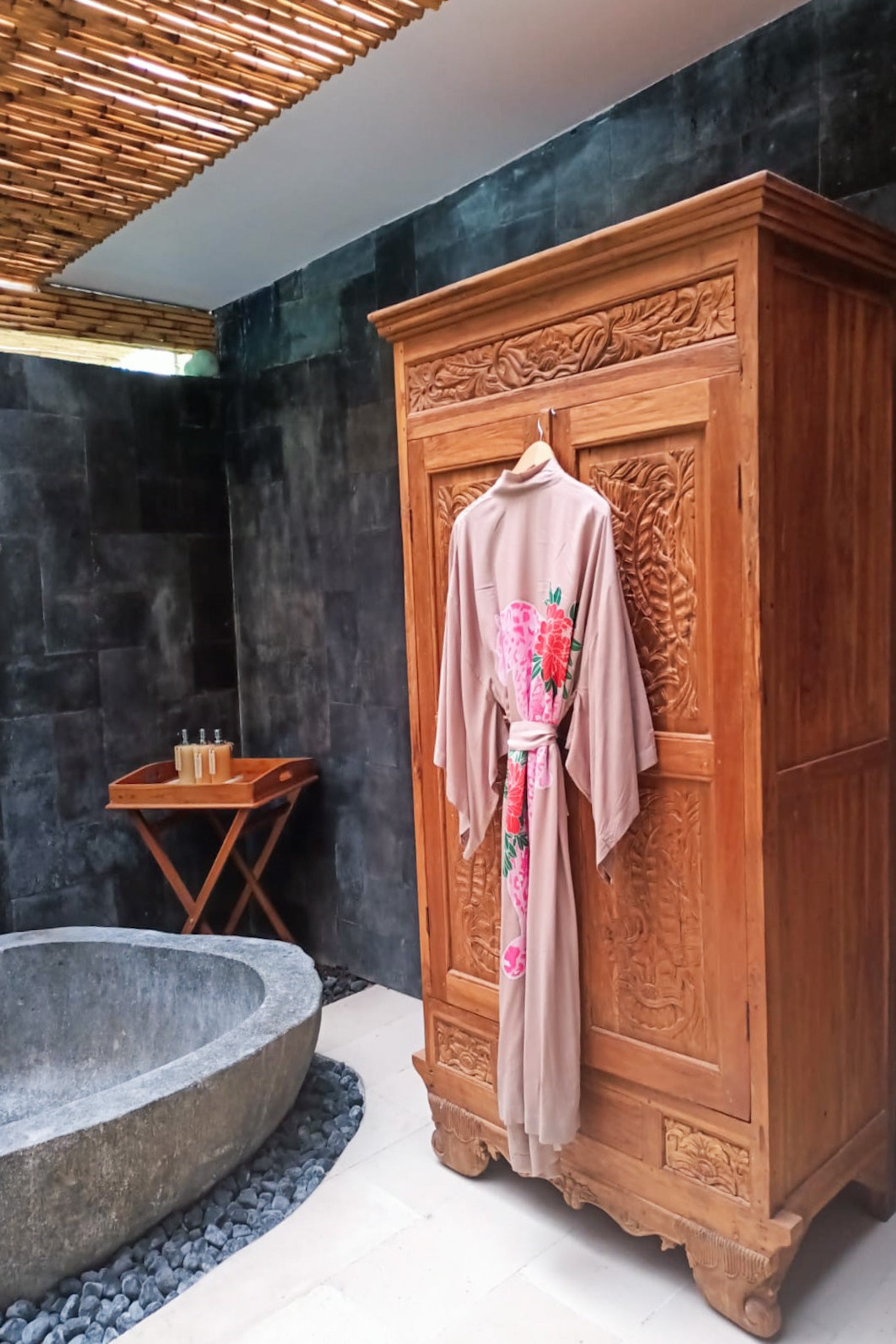 Thunder In Our Hearts Wide Sleeve Robe - Champagne Pink