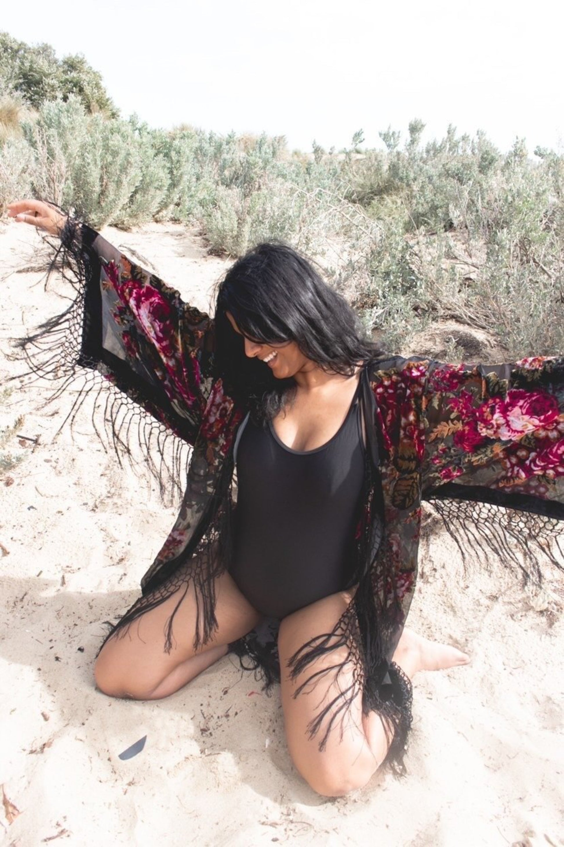Little Lies Black- Wide Sleeve Robe