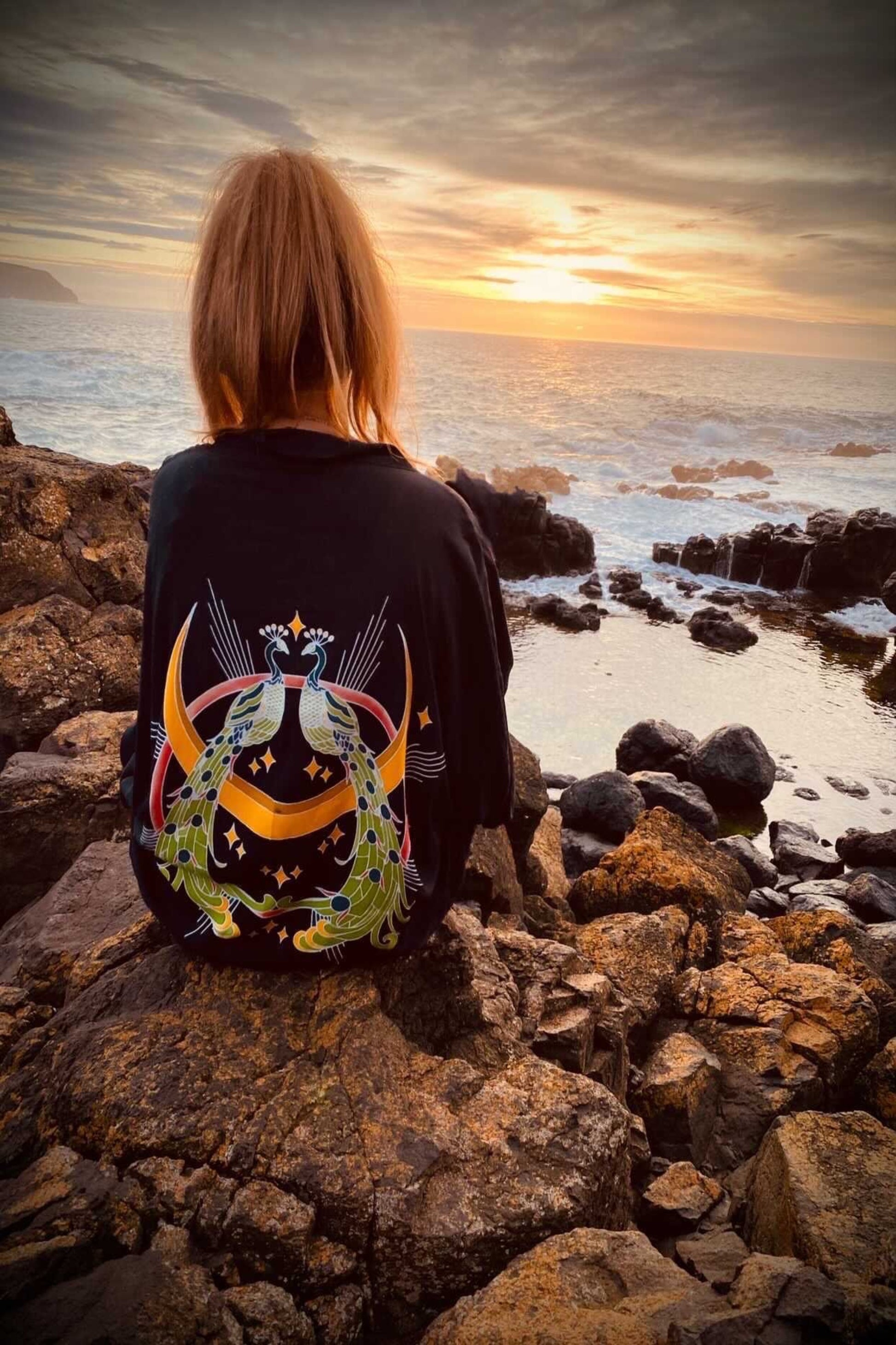 Wandering Stars Black -  Wide Sleeve Robe