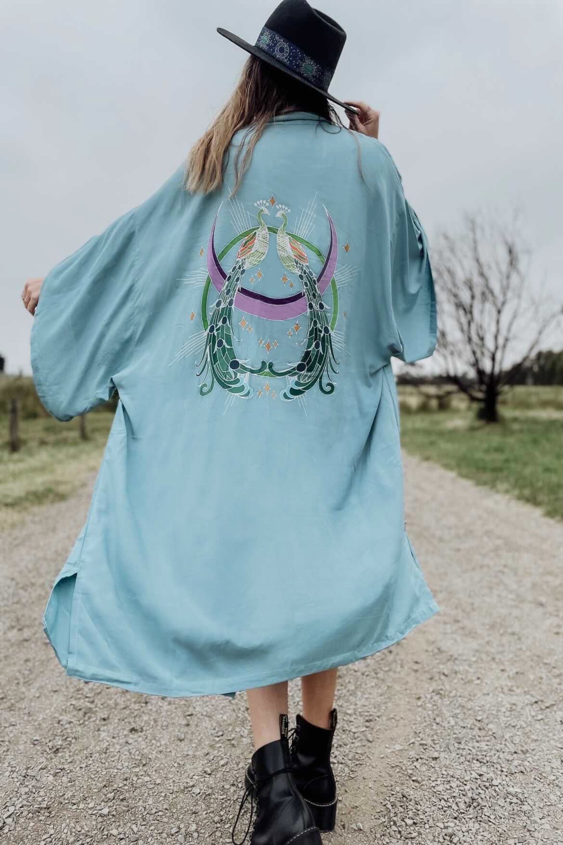 Wandering Stars Blue -  Wide Sleeve Robe