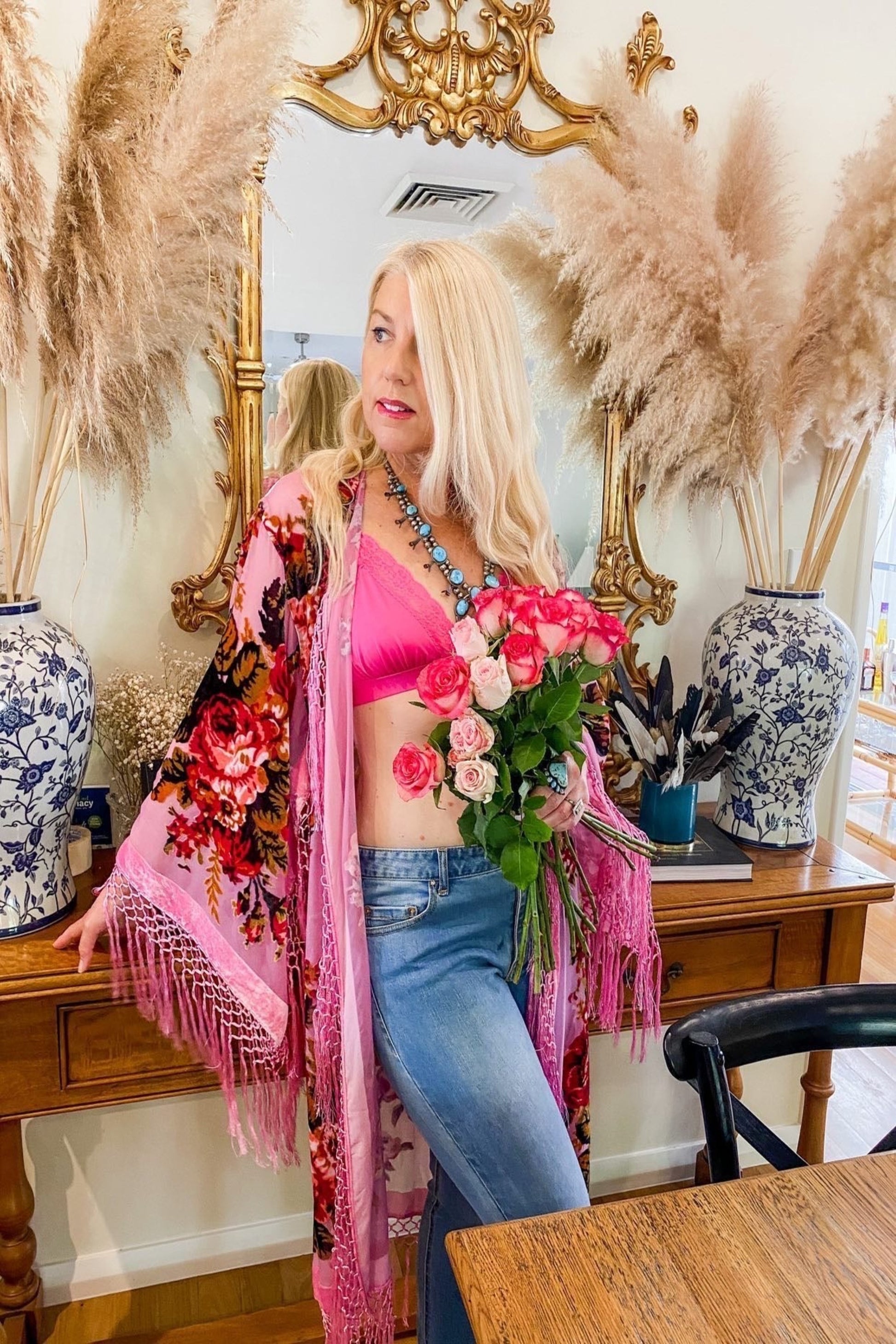 Little Lies Pink - Wide Sleeve Robe