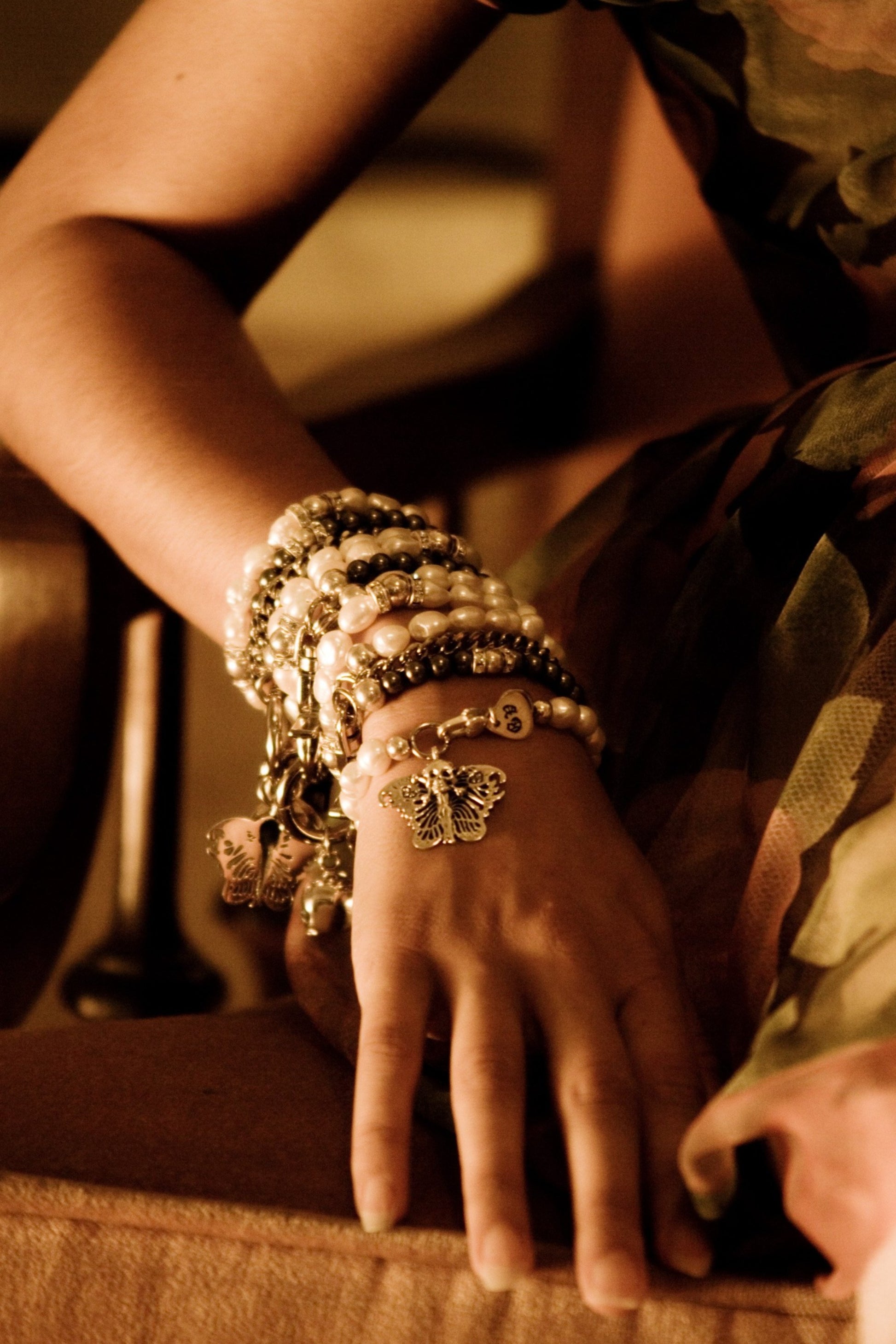 Freshwater Pearls Sterling Silver Skull Bracelet