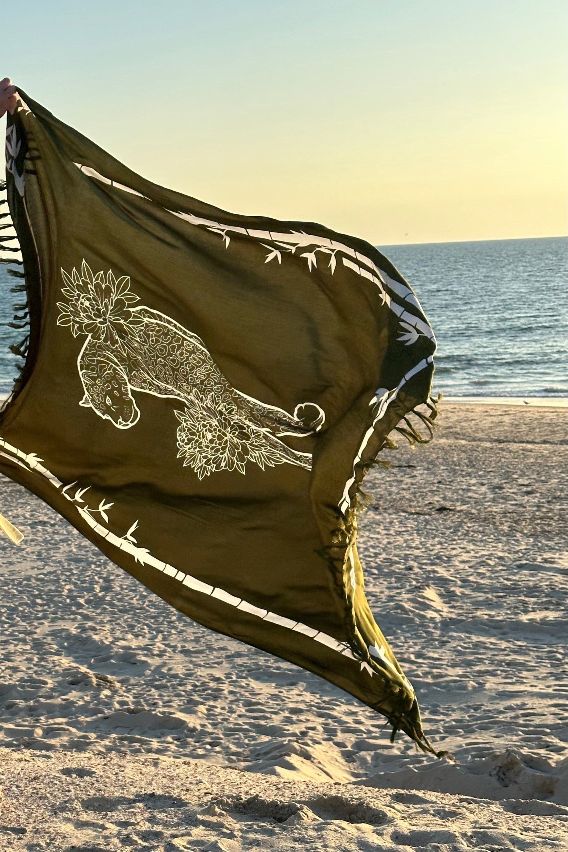 Thunder In Our Hearts Olive Green  - Extra Large Sarong
