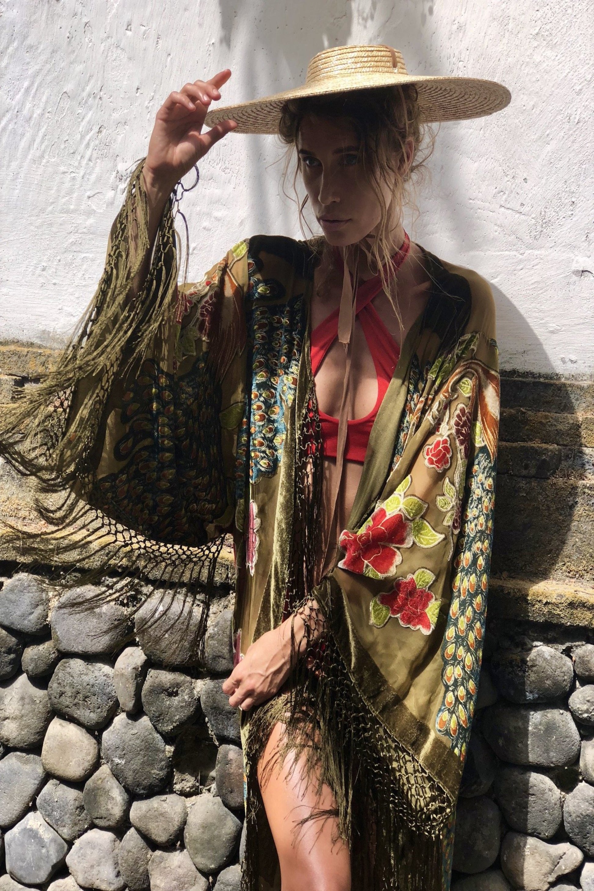 The Gilded Cage Green - Wide Sleeve Robe