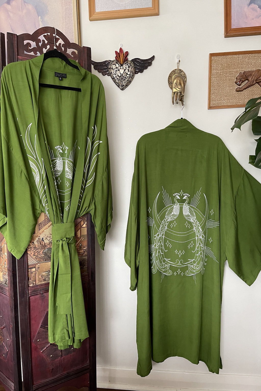 Wandering Stars Green -  Wide Sleeve Robe