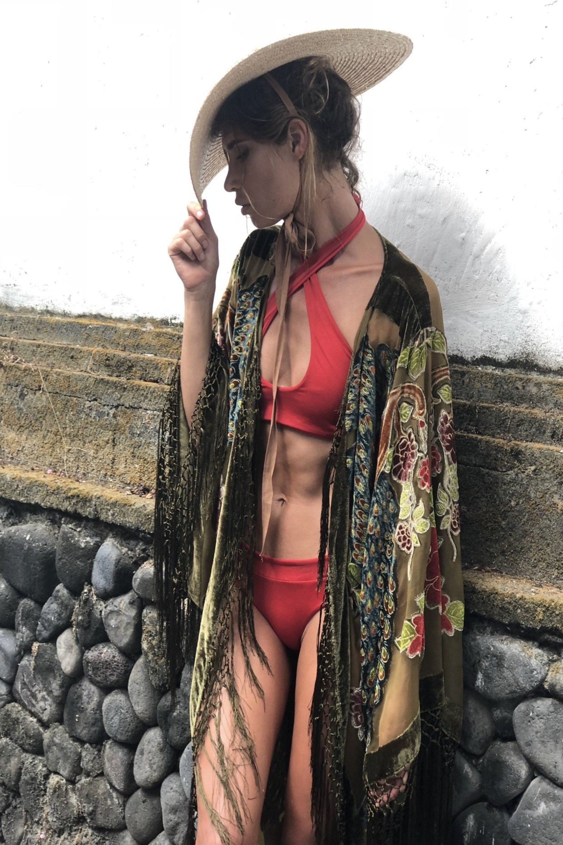 The Gilded Cage Green - Wide Sleeve Robe