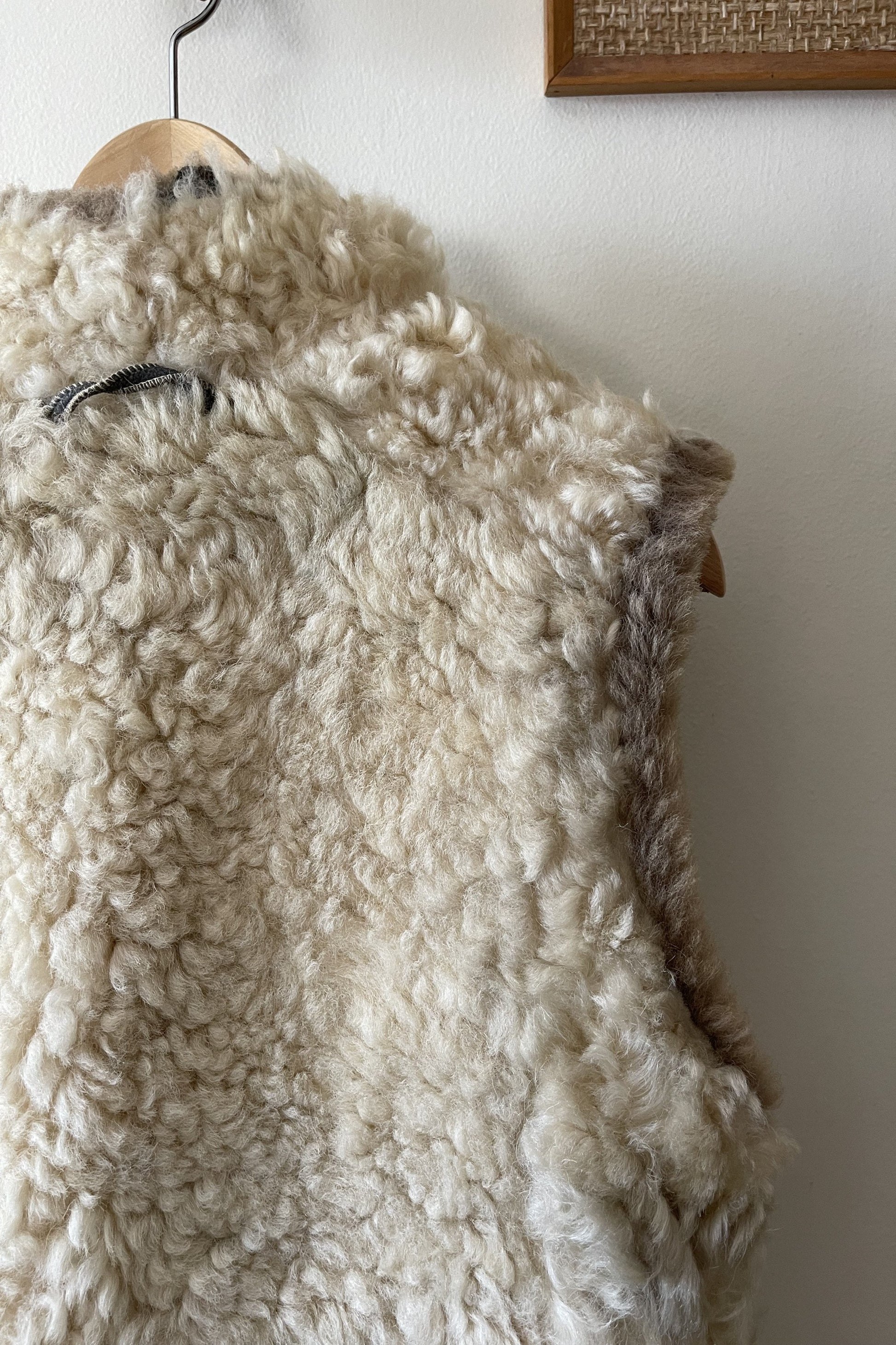 Vintage 1960s Embroidered Hungarian Shearling Afghan Vest