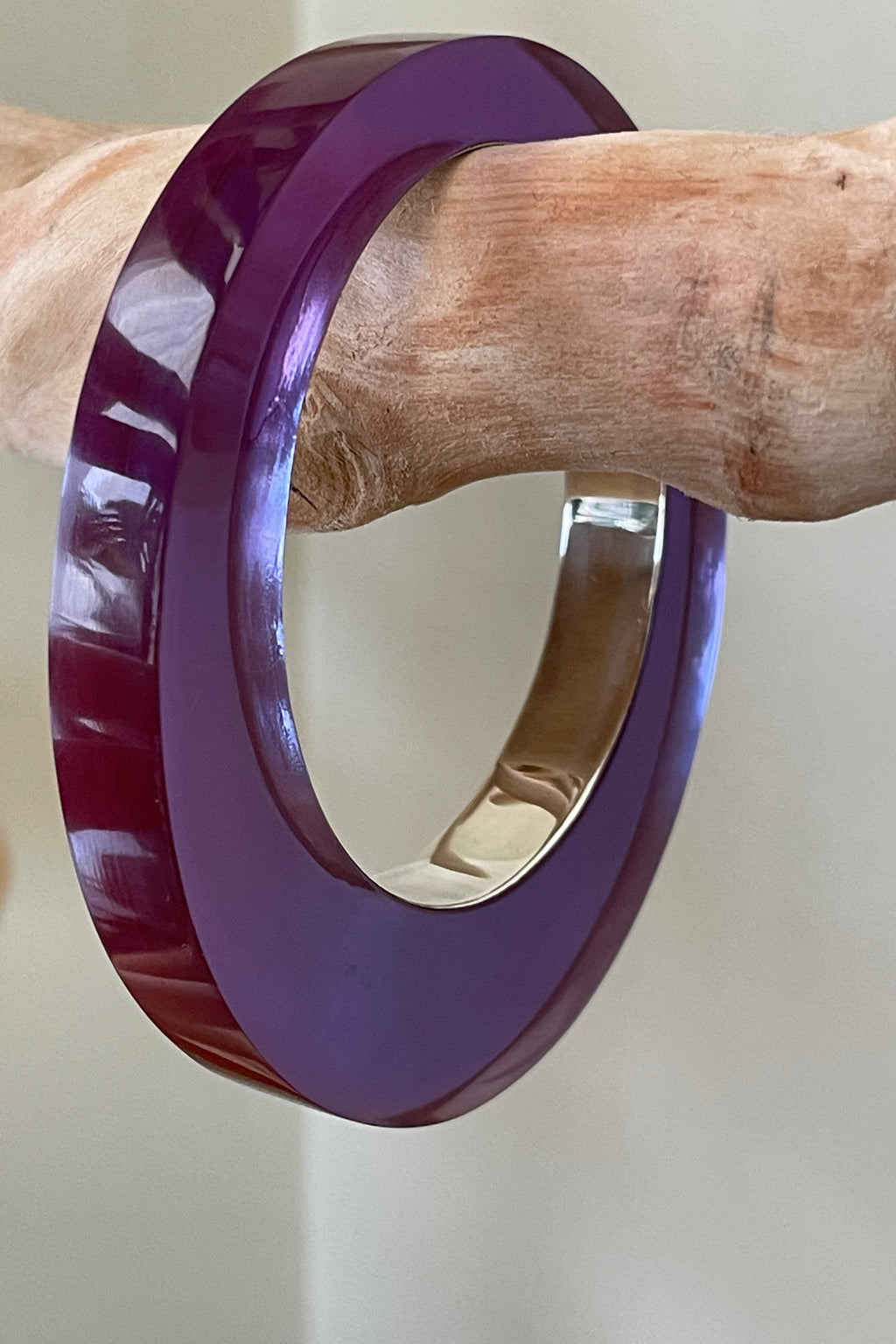 Iris - Resin Sterling Silver Bracelet - Purple