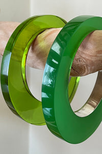 Iris - Resin Sterling Silver Bracelet - Green