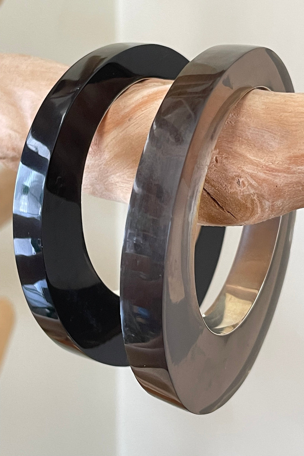 Iris - Resin Sterling Silver Bracelet - Smokey