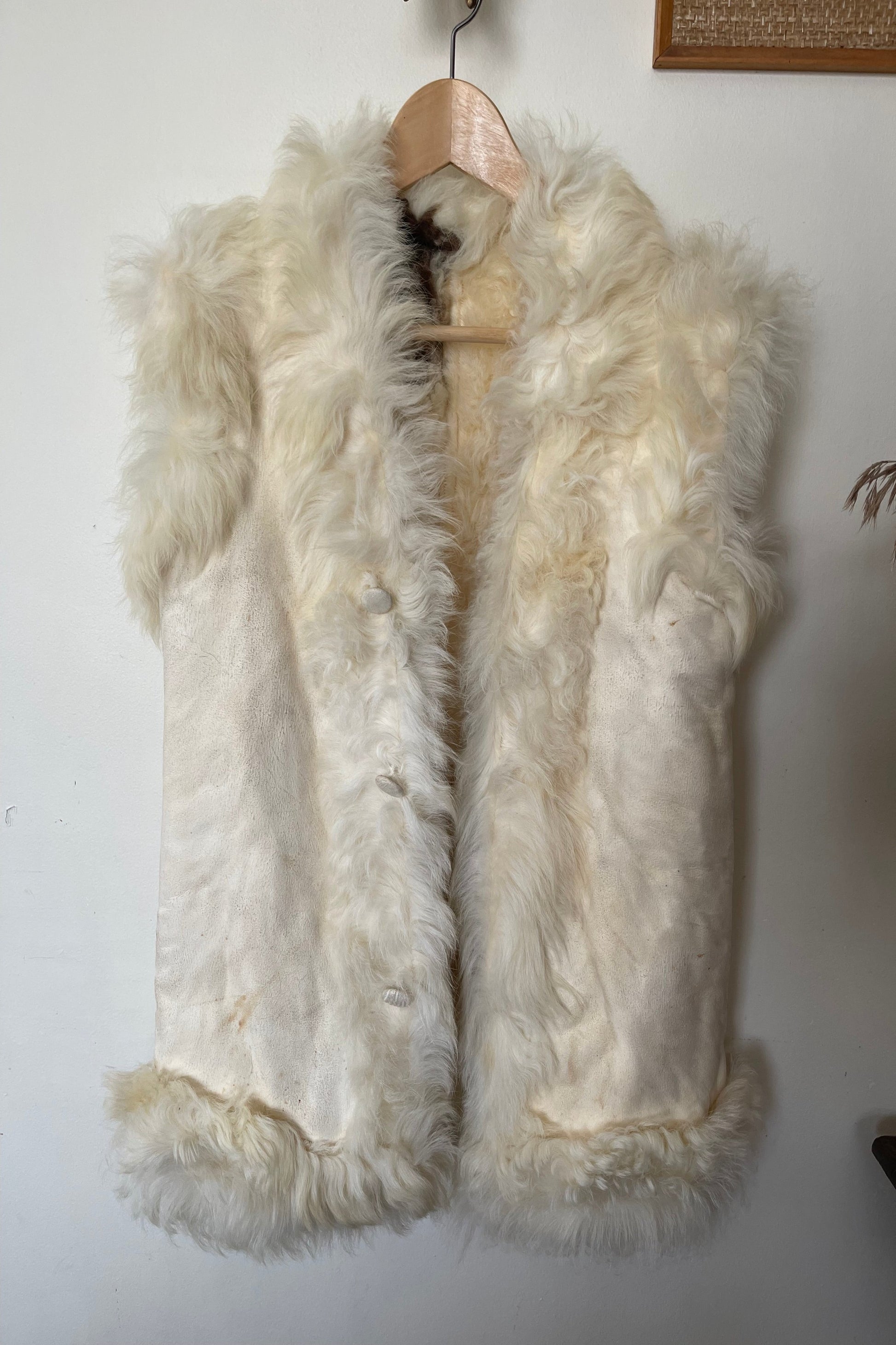 Vintage 1960s Shearling Afghan Vest