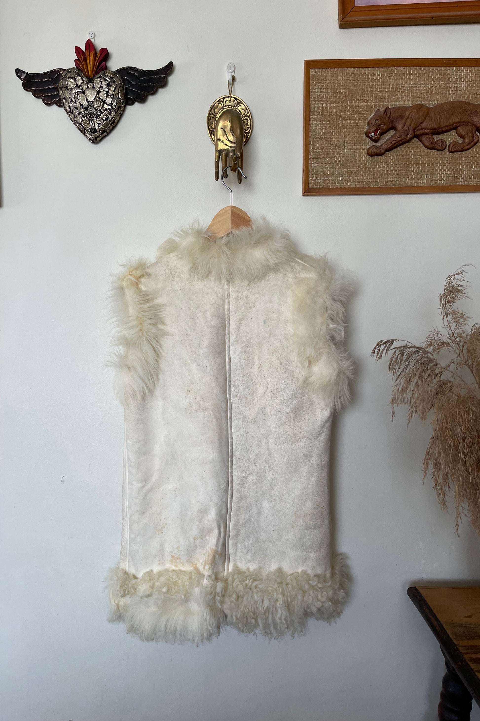 Vintage 1960s Shearling Afghan Vest