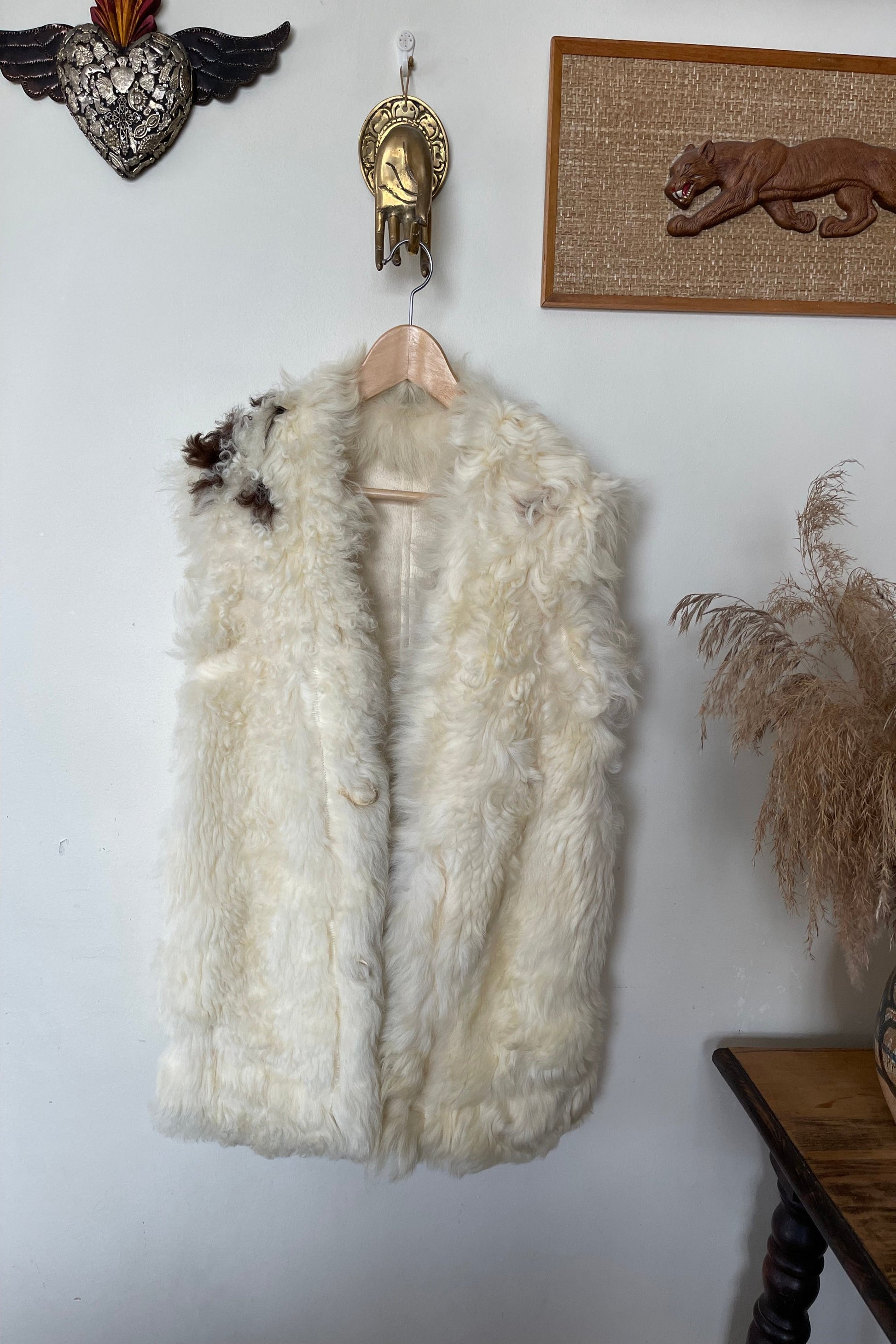 Vintage 1960s Shearling Afghan Vest