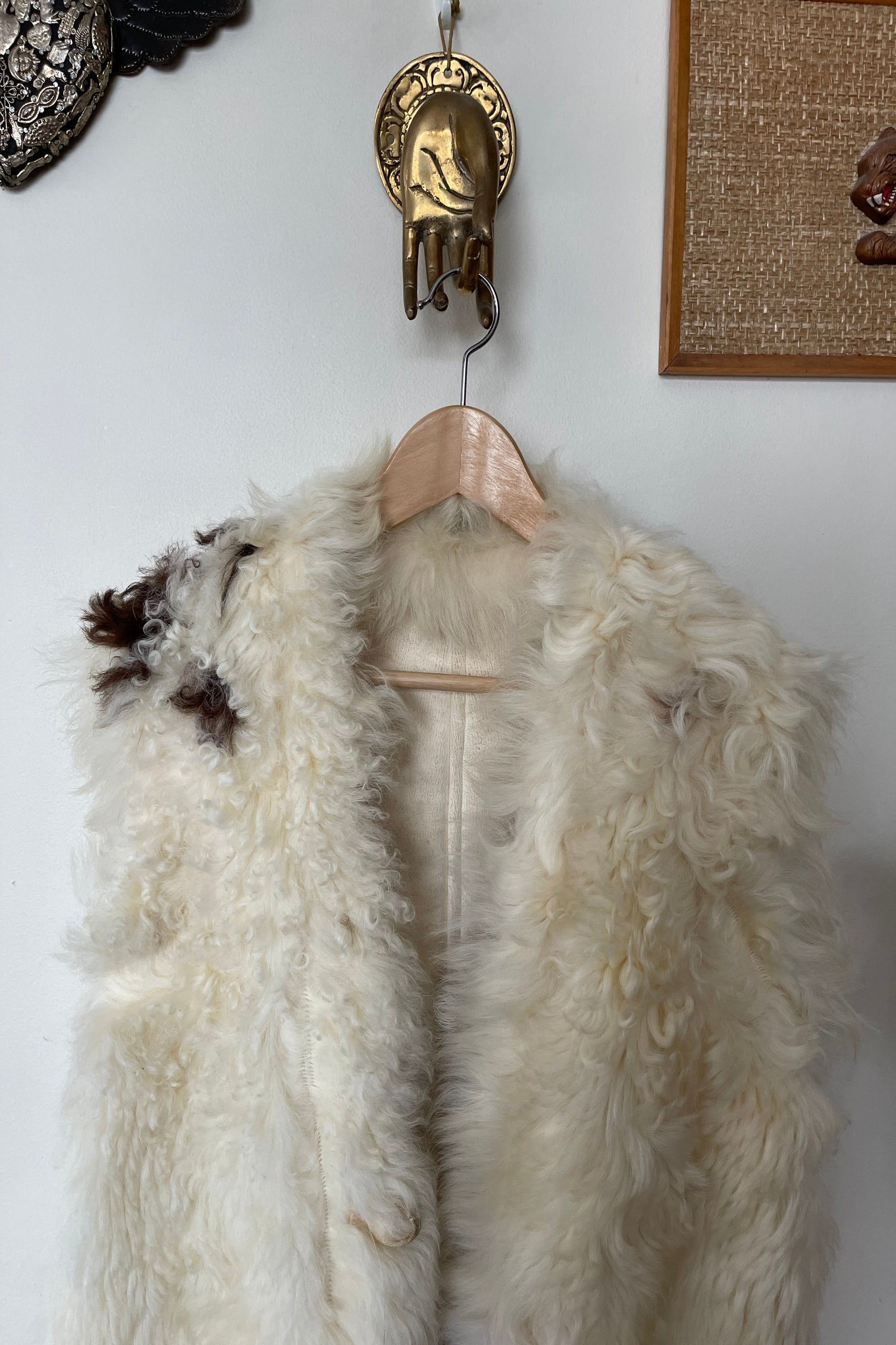 Vintage 1960s Shearling Afghan Vest